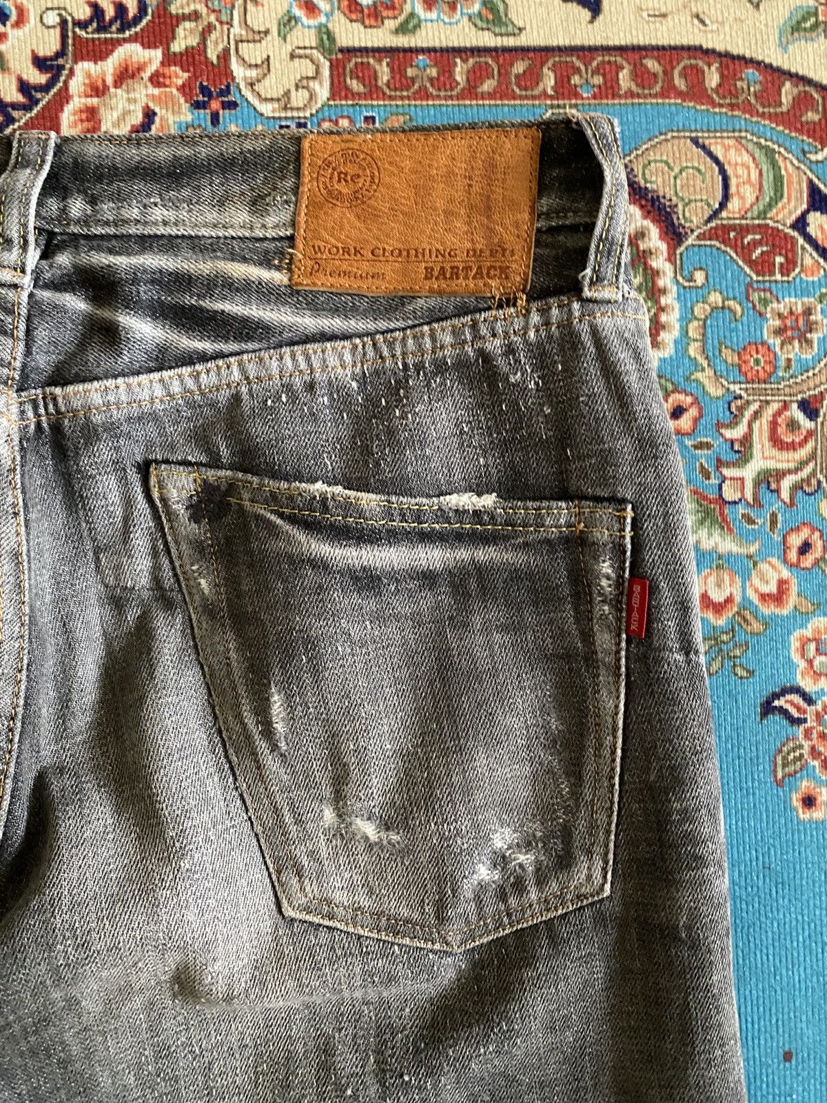 Japanese Brand Japanese Brand Bartack Distressed Denim Size US 31 - 12 Thumbnail