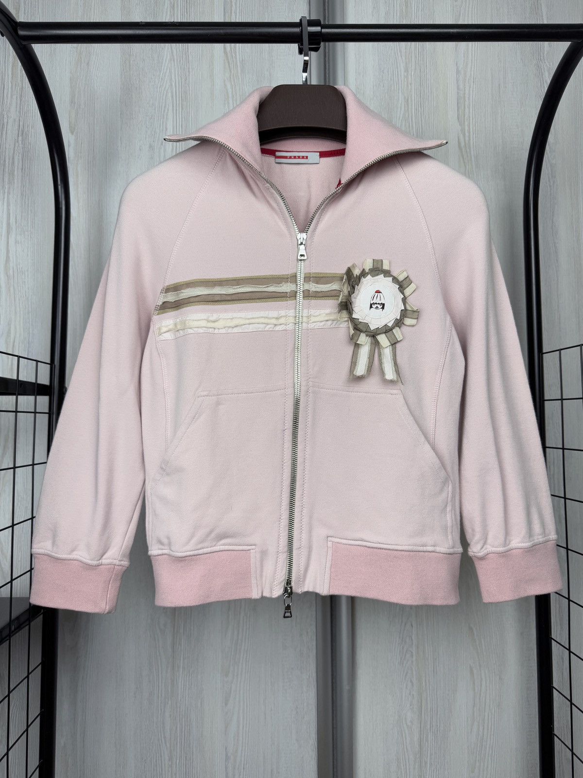 Prada Prada Archive vintage RARE japanese full zip collar sweater Size M / US 6-8 / IT 42-44 - 2 Thumbnail