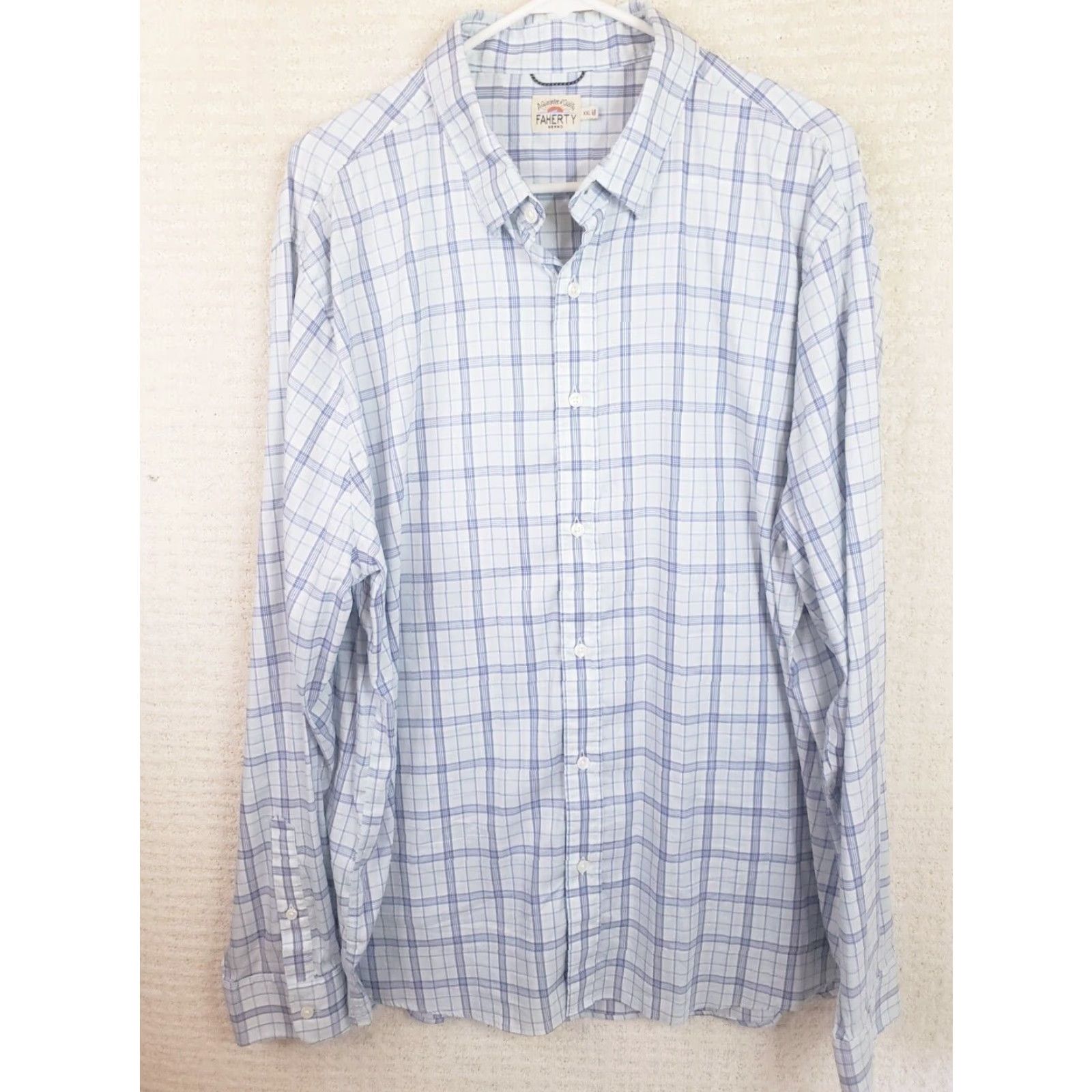 Faherty Faherty Button-Up Shirt Plaid Multicolor 100% Cotton Long Sleeve XL/XXL Regular Fit Mens Size US XXL / EU 58 / 5 - 2 Thumbnail