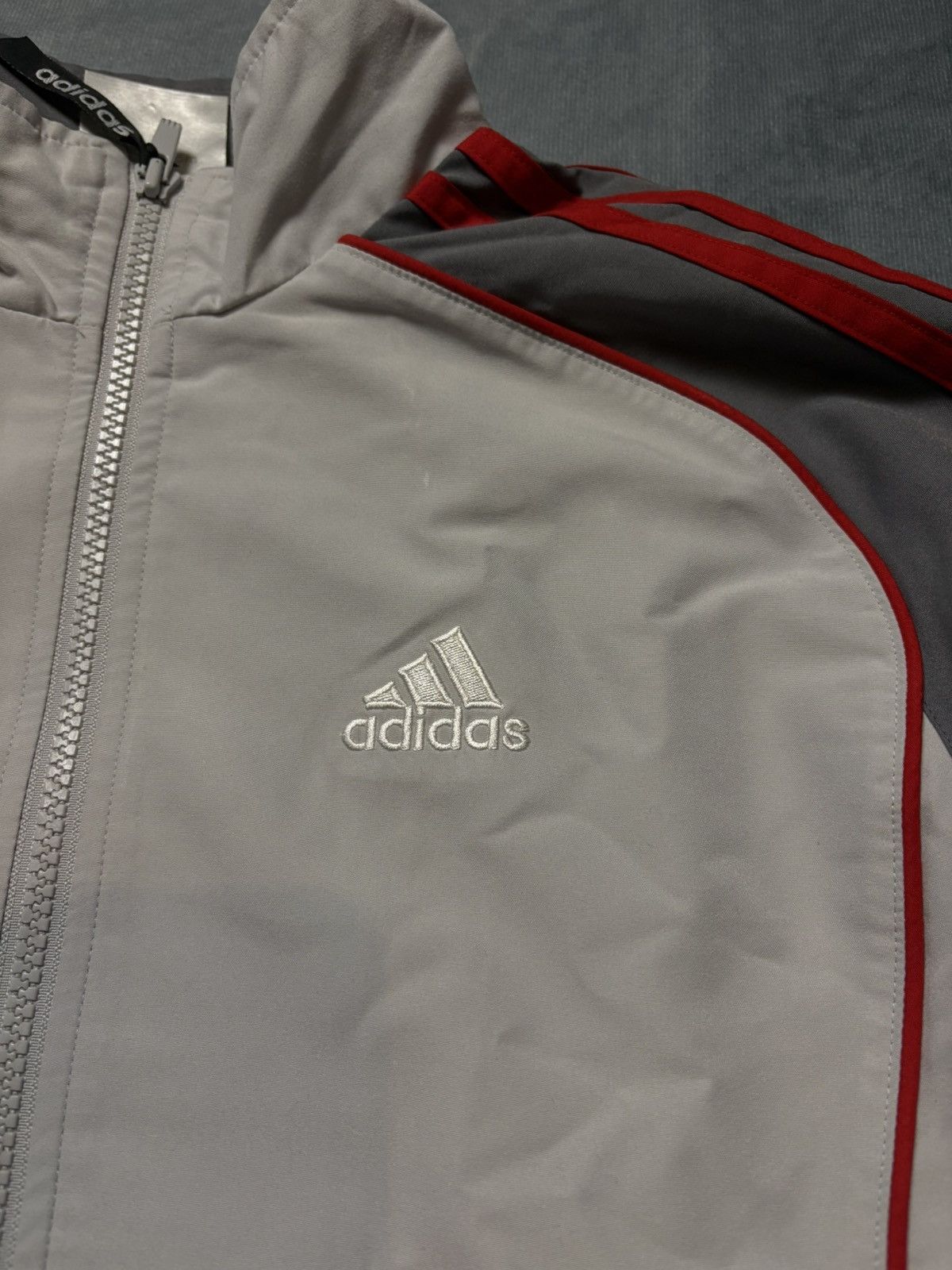 Adidas Adidas Track Jacket 2007 Grey Red – Size 164 (Fits M) Size US M / EU 48-50 / 2 - 2 Thumbnail