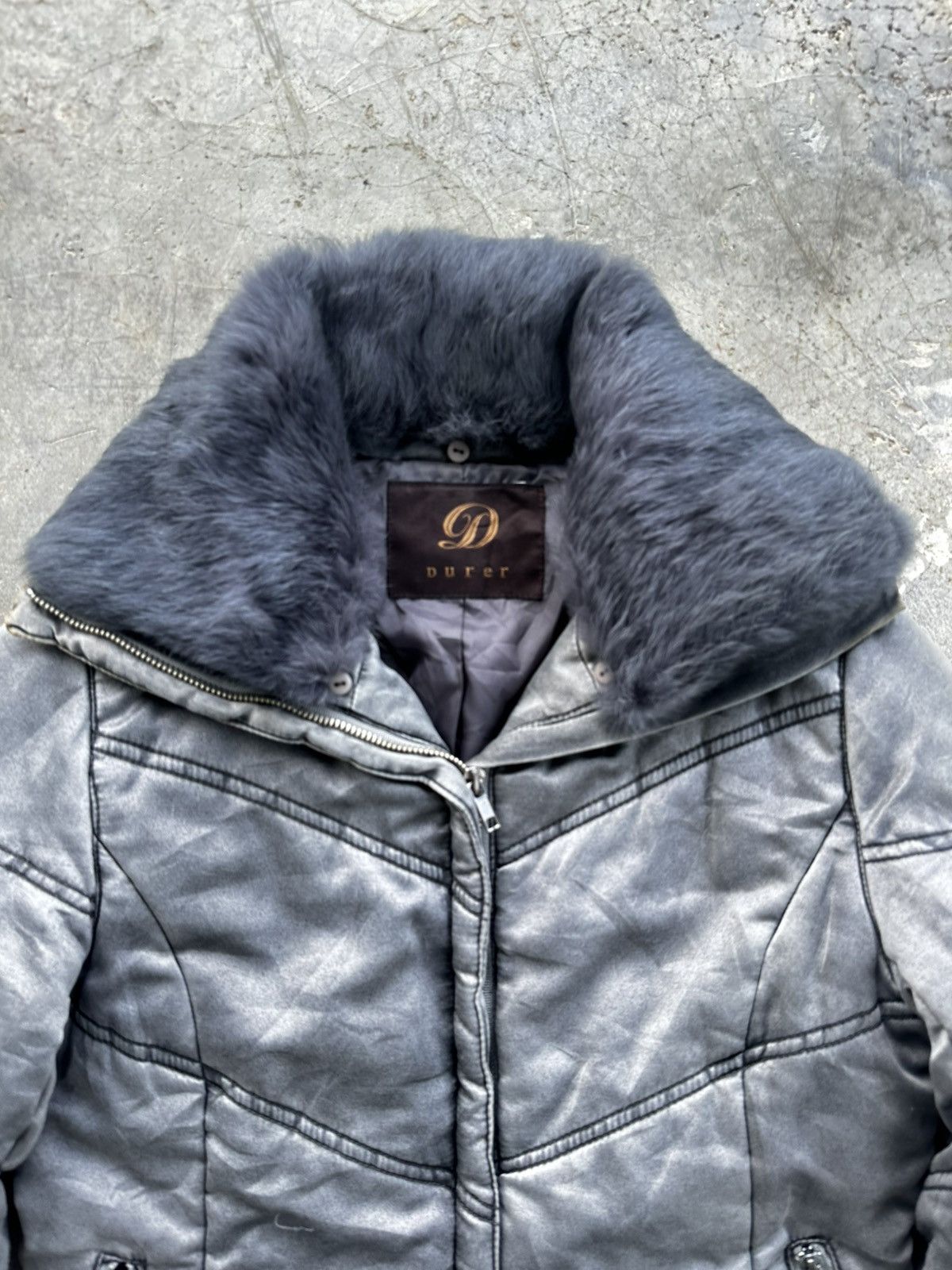 Japanese Brand Durer Fur Quilted Down Puffer Y2k Size US M / EU 48-50 / 2 - 2 Thumbnail