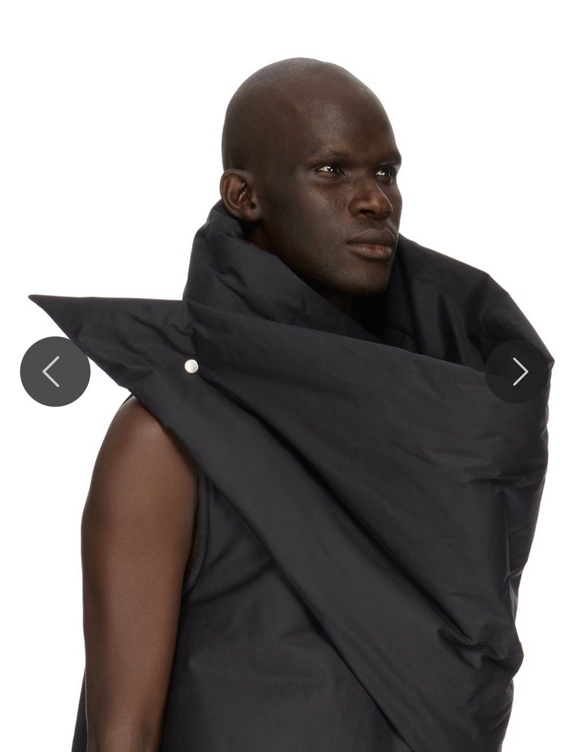 Rick Owens LAST DROP FW23 LUXOR GLEAM VEST IN BLACKHEAVY COTTON POPLIN Size US M / EU 48-50 / 2 - 4 Thumbnail