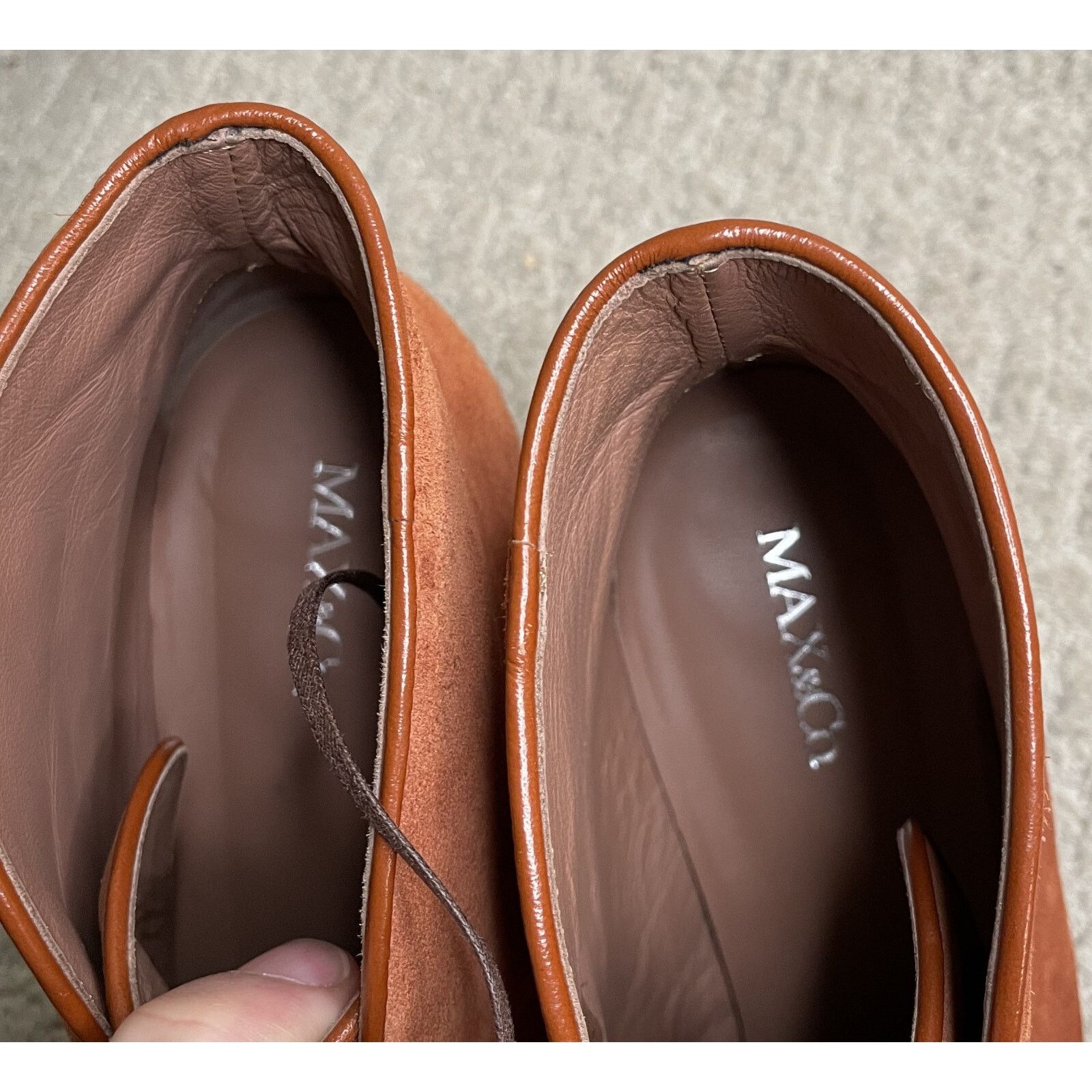 Max Mara Max Mara Rust Suede Boots 40 9.5 10 Round Heels Lace Up Size US 9.5 / IT 39.5 - 14 Thumbnail