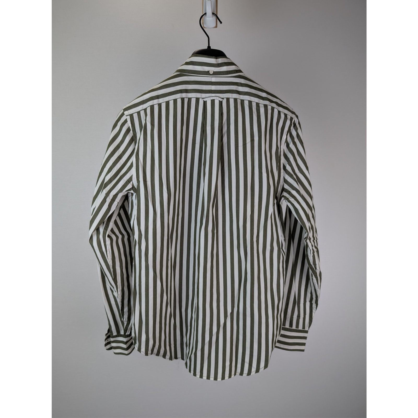 Todd Snyder o1rshd1 CC20 Striped Cotton Long-Sleeved Shirt Olive Green Size US S / EU 44-46 / 1 - 7 Thumbnail