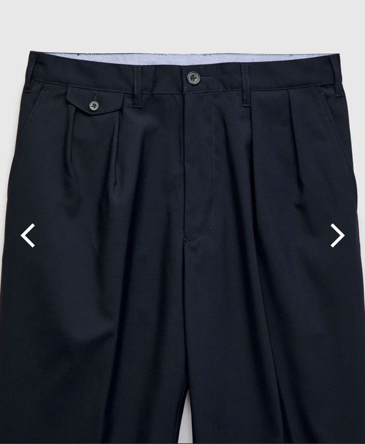 Beams Plus Beams Plus Cropped Double Pleat Chino Pant in Navy Size US 31 - 11 Thumbnail