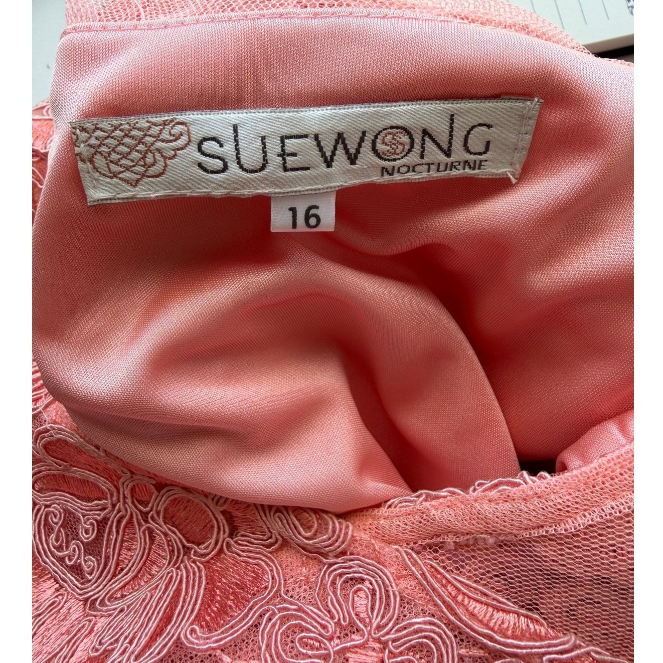 Other Sue Wong Nocturne Peach Embroidered Dress Women 16 Size XXL / US 16-18 / IT 52-54 - 12 Thumbnail