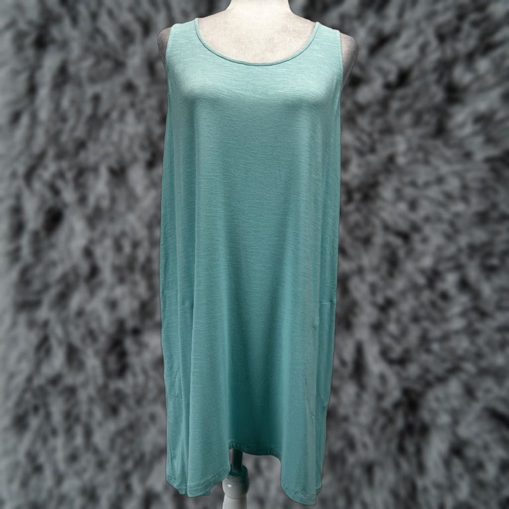 J. Jill J. Jill Tank Dress Womens M Aqua Blue Pockets Comfort Jersey Casual Summer Size M / US 6-8 / IT 42-44 - 1 Thumbnail