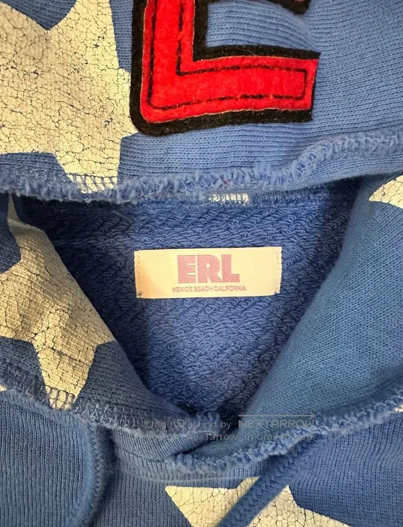 ERL ERL Star Flag Cracked Pattern Hooded Sweatshirt Size US L / EU 52-54 / 3 - 3 Thumbnail
