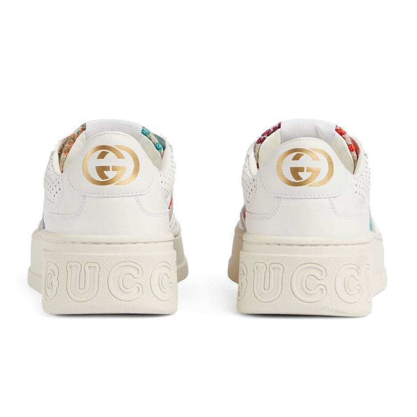 Gucci Gucci GG Logo White Platform Low Top Lace Up Tie Sneaker 40 Size US 10 / IT 40 - 14 Thumbnail