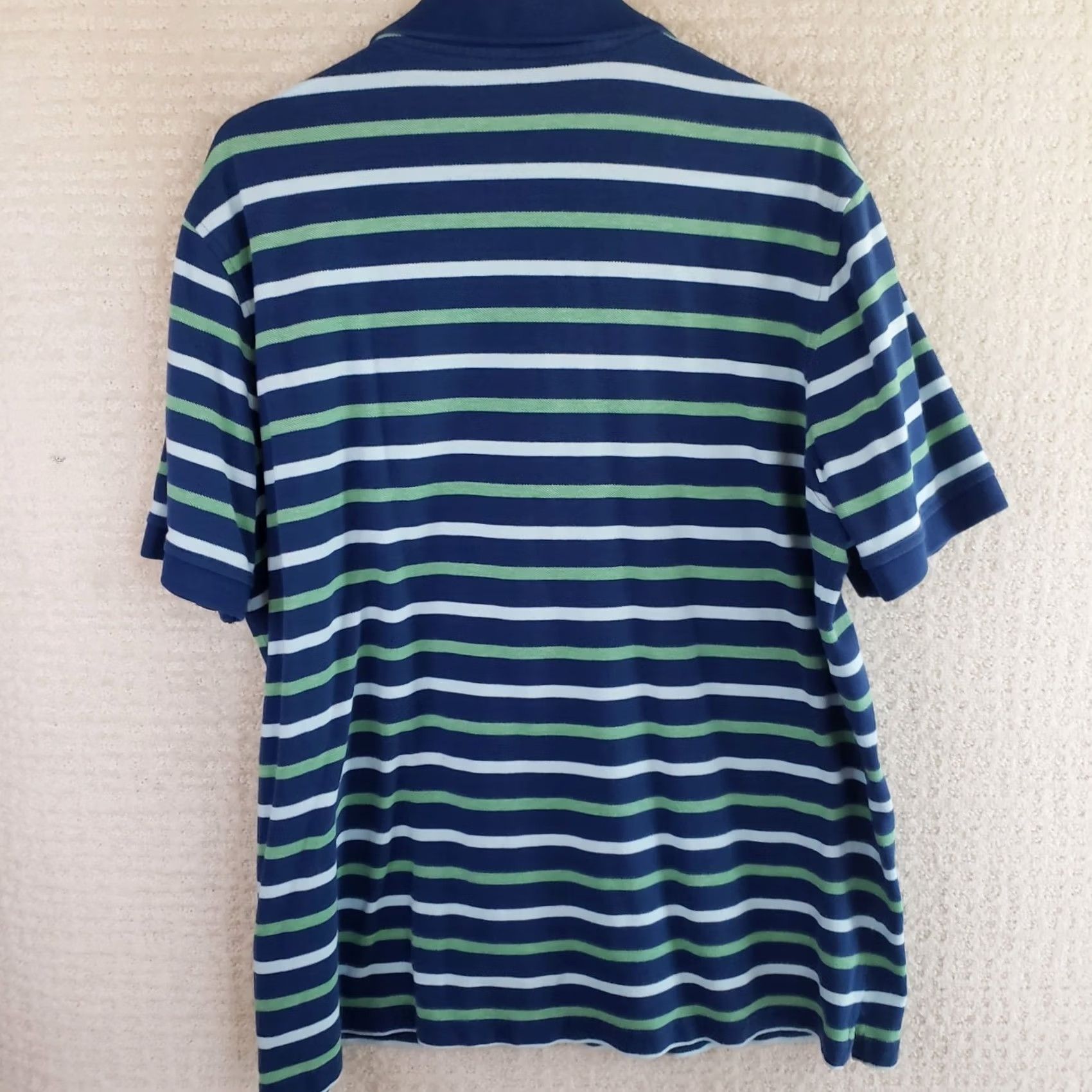 Lands' End Lands' End Polo Shirt Mens XL Blue Striped 100% Cotton Traditional Fit Regular Size US XL / EU 56 / 4 - 6 Thumbnail