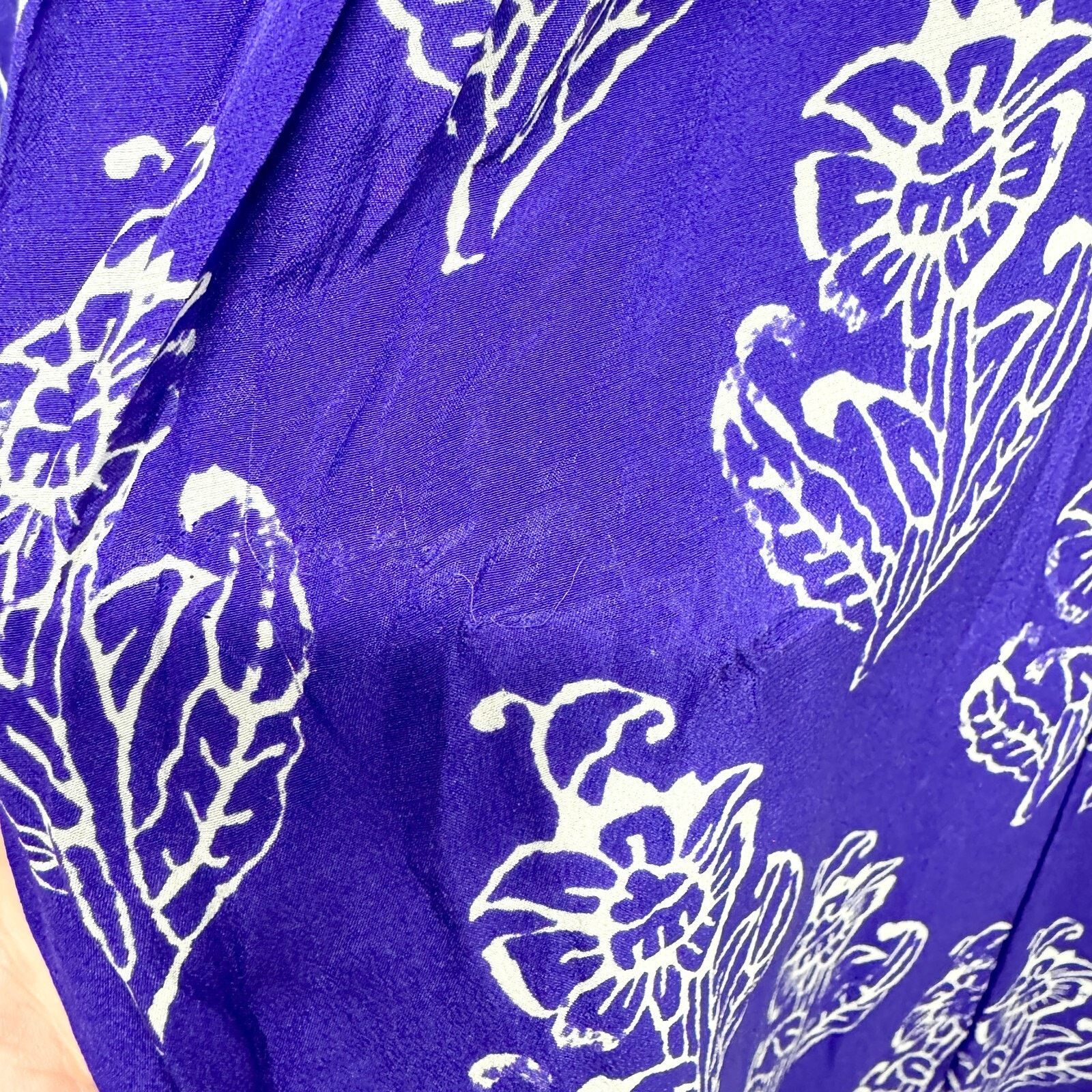 Anthropologie MaeveXS Silk Purple Floral Petal Stamp Shift Pleated Pockets Size XS / US 0-2 / IT 36-38 - 5 Thumbnail