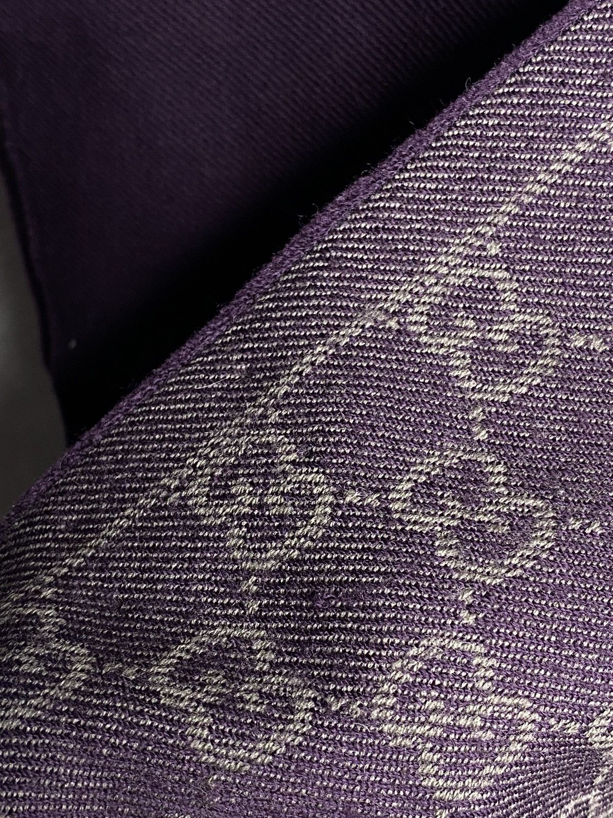Gucci Gucci GG Monogram Wool Scarf Reversible Two Sides Purple Size ONE SIZE - 6 Thumbnail