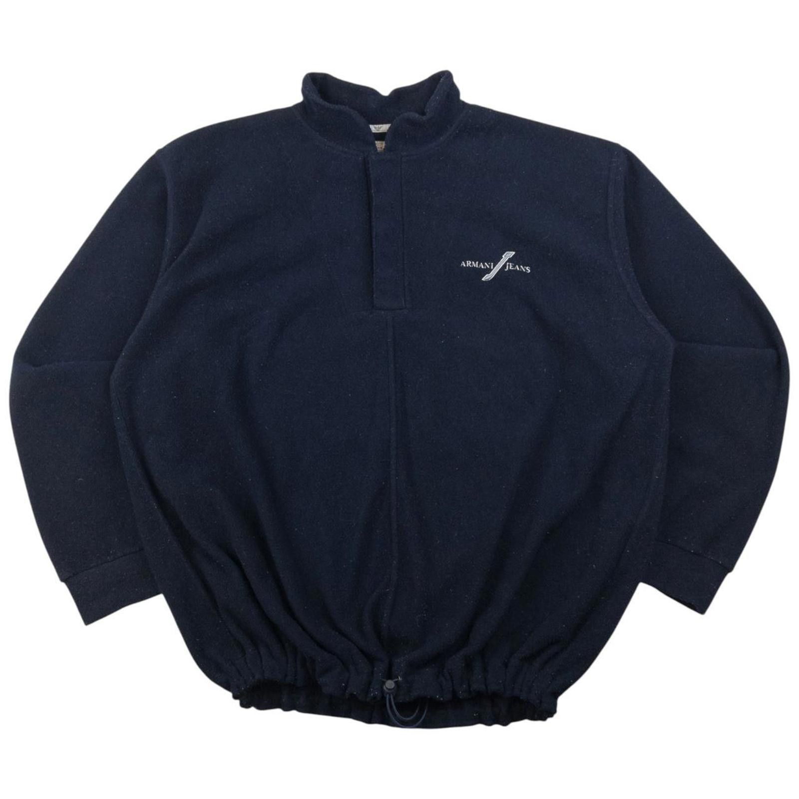 Designer Vintage Armani Jeans Fleece Sweatshirt Size XL Size US XL / EU 56 / 4 - 1 Thumbnail