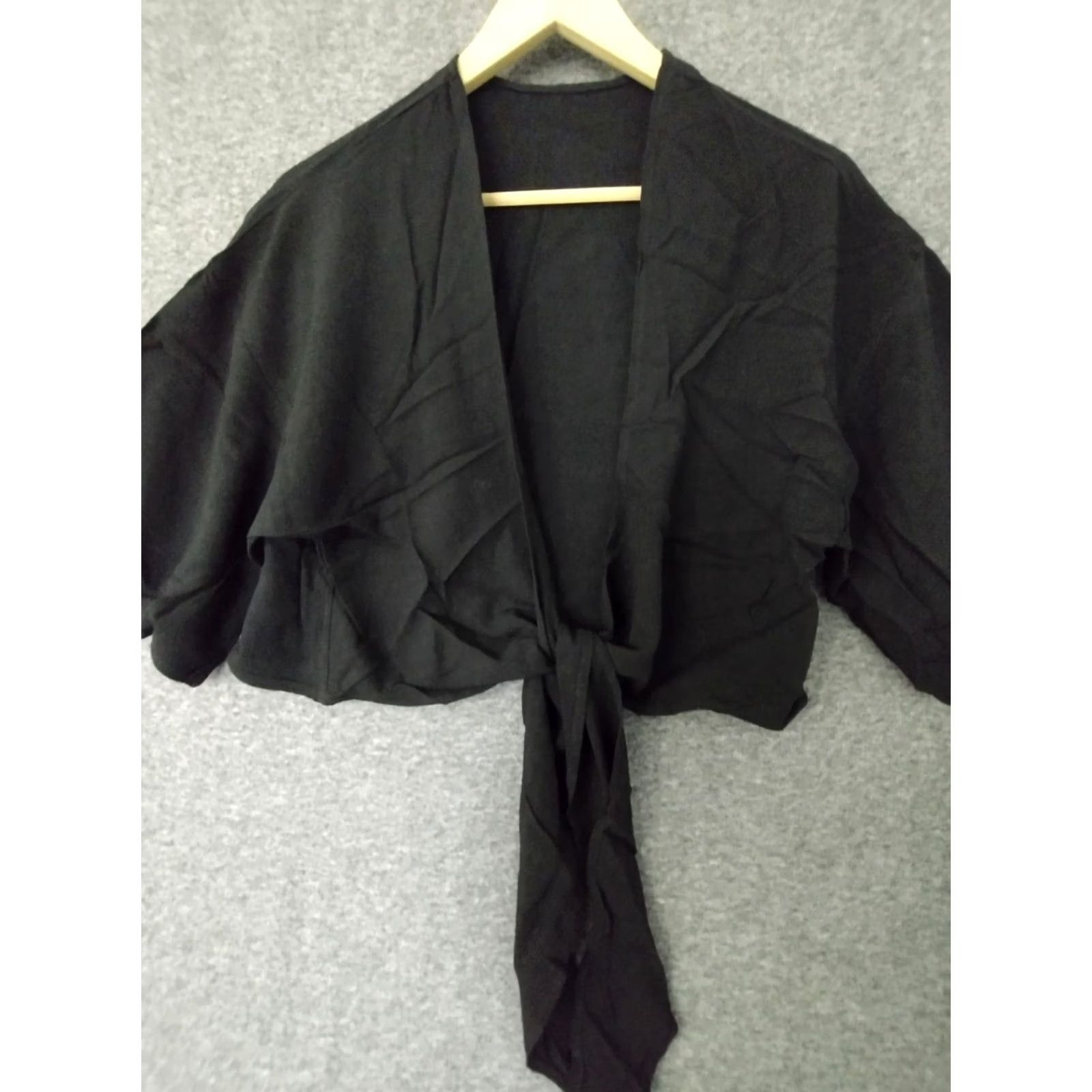 Swims Toluca Swim Women's Tie front Linen Crop Top Cropped T-Shirt Black M Short Sleeve Vintage No Size M / US 6-8 / IT 42-44 - 7 Thumbnail