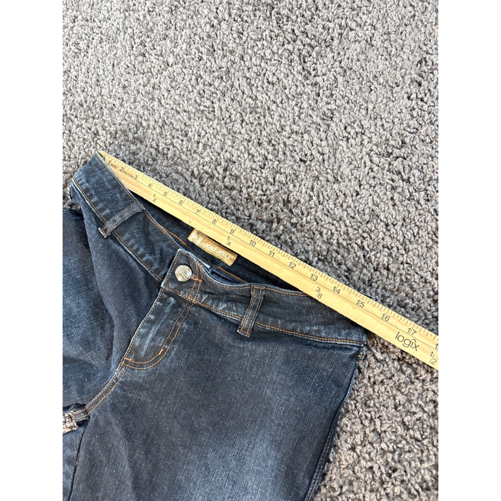 Vintage VINTAGE JuoJuo Jeans Womens Flare Low Rise 34x31 Blue Dark Wash Y2K Distressed 34 Regular Men? Wait Size 24" / US 00 / IT 34 - 4 Thumbnail