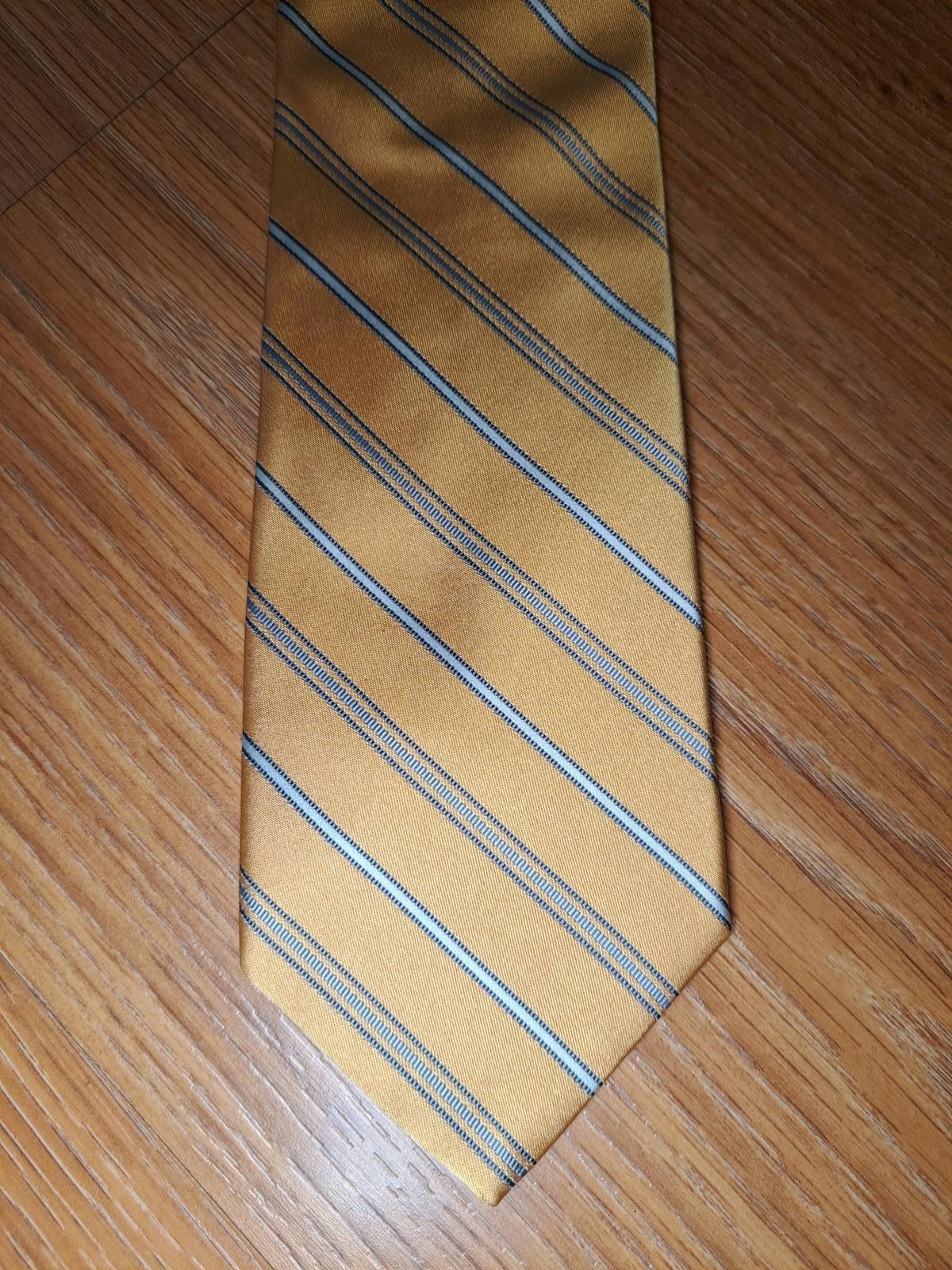 Brooks Brothers Brooks Brothers Silk Tie Yellow Blue Striped Woven in Italy Size ONE SIZE - 1 Thumbnail