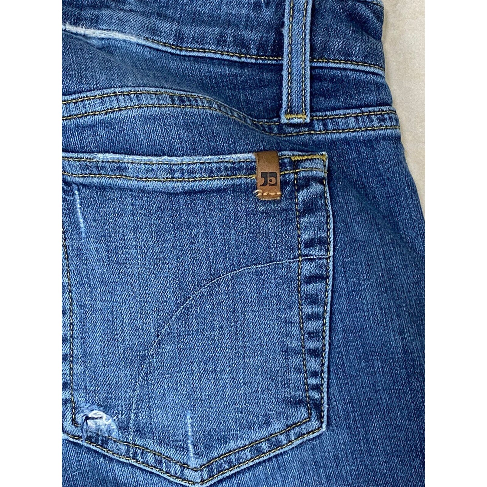 Joe's Joe's Jeans Mid Rise Asymmetrical Fray Hem Skinny Jeans Size 30" / US 8 / IT 44 - 5 Thumbnail