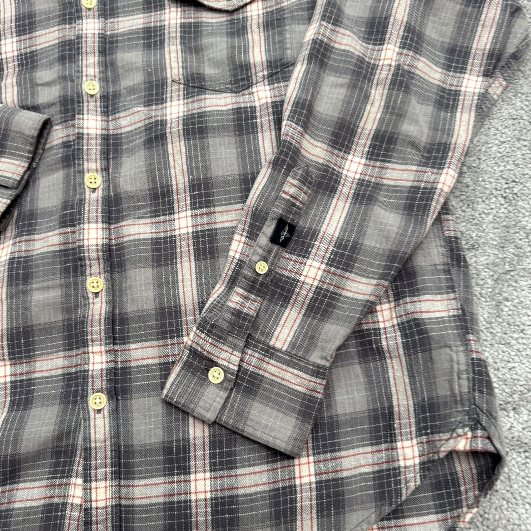 Lucky Brand Lucky Brand Flannel Button Down shirt Mens L Gray Brown Plaid Cotton Casual Shirt Size US L / EU 52-54 / 3 - 4 Thumbnail