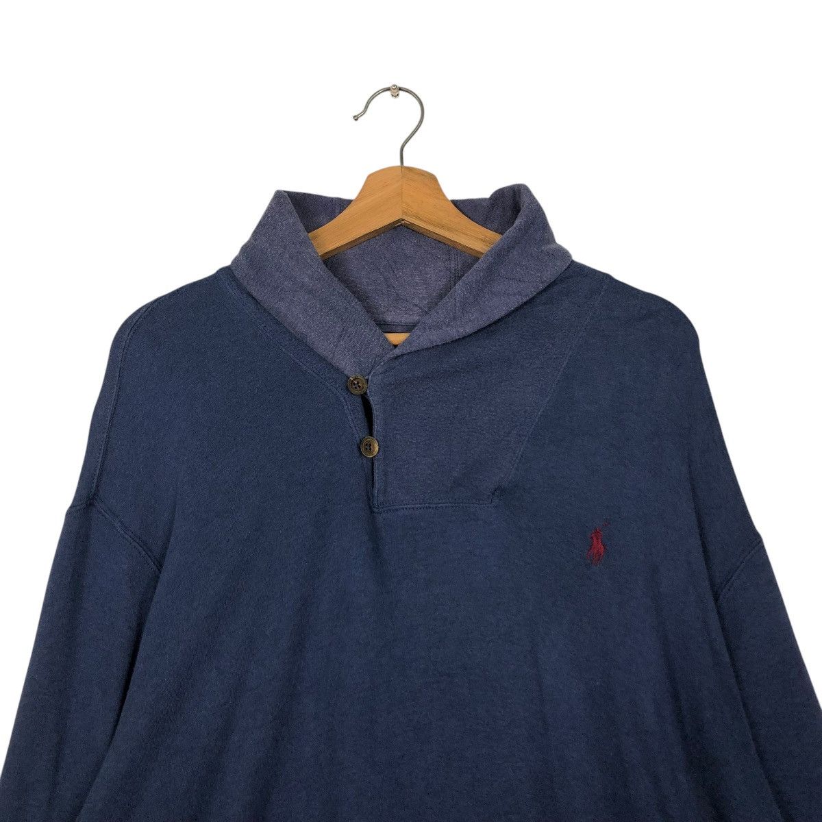 Polo Ralph Lauren 🔥VINTAGE POLO RALPH LAUREN SWEATSHIRT TURTLE NECK BUTTON Size US XL / EU 56 / 4 - 9 Thumbnail