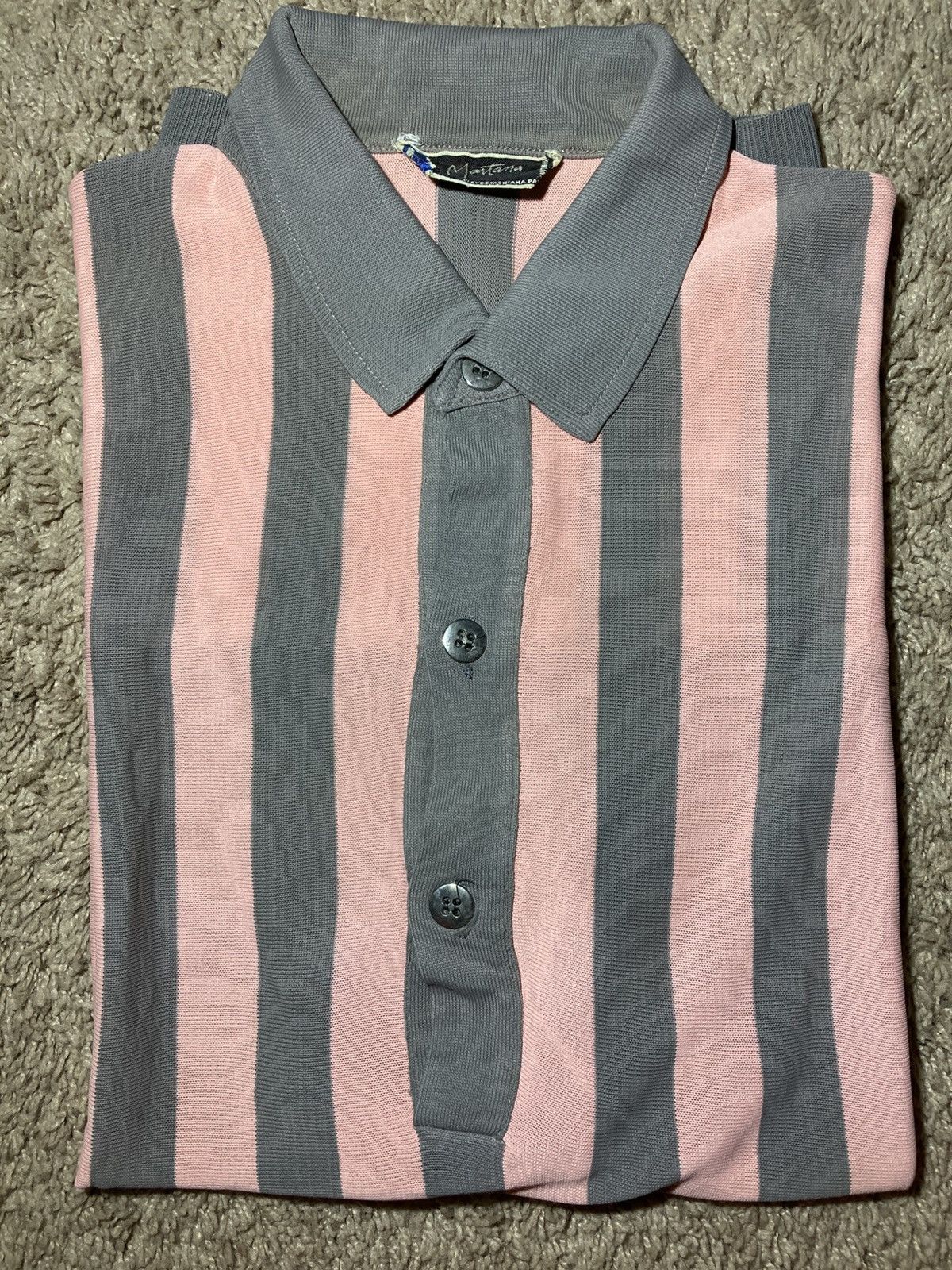 Claude Montana 90s Claude Montana Paris Knitwear Striped Pink Polo 80s Size US XL / EU 56 / 4 - 1 Thumbnail