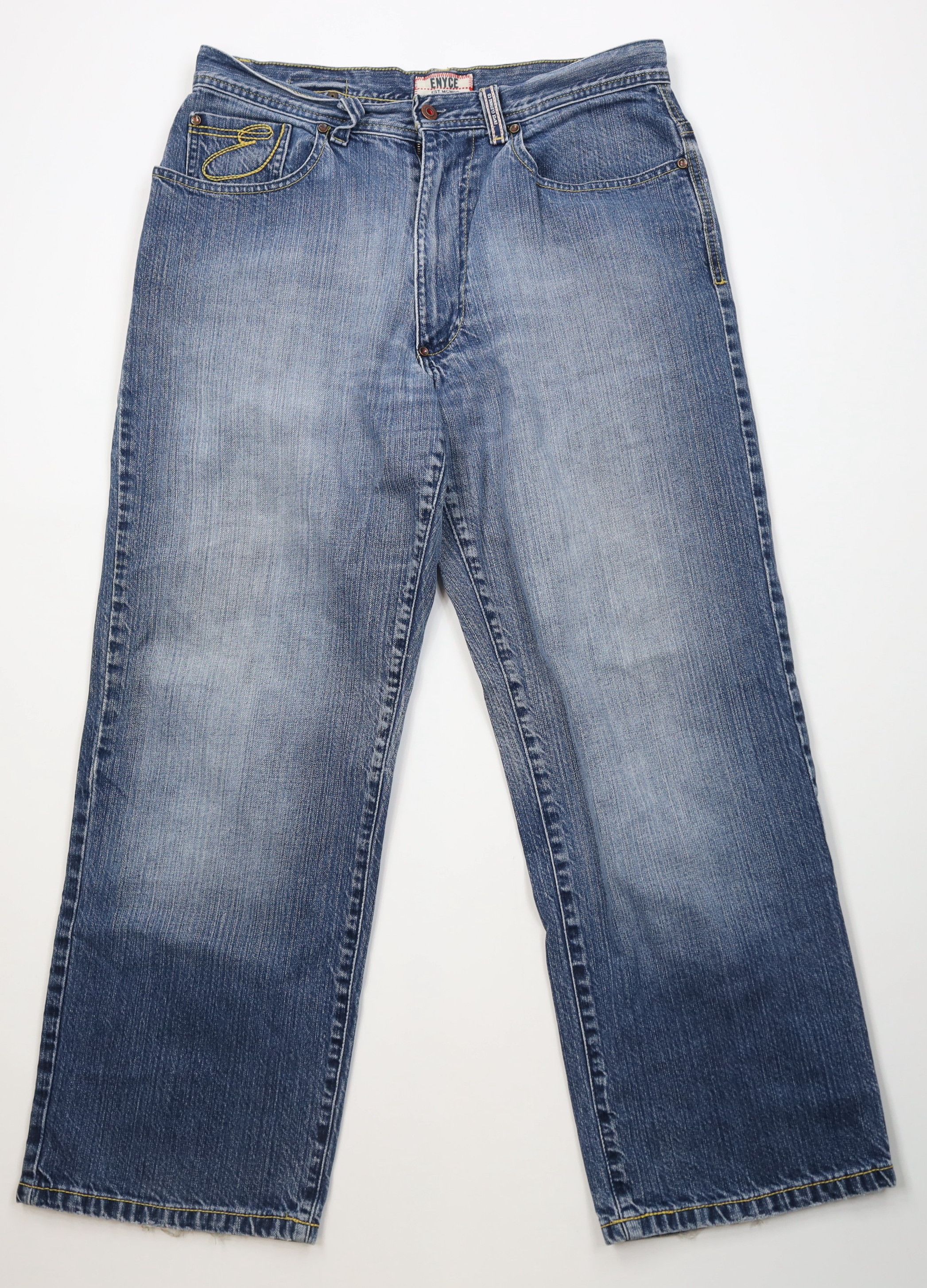 Enyce Vintage 90s Y2K Enyce Fit Wide Leg Denim Jeans Blue Cotton Size US 34 / EU 50 - 1 Thumbnail