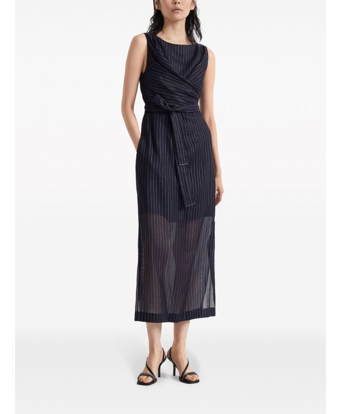 Brunello Cucinelli o1la1rc1a0425 Denim Dress in Navy Blue Size S / US 4 / IT 40 - 3 Thumbnail