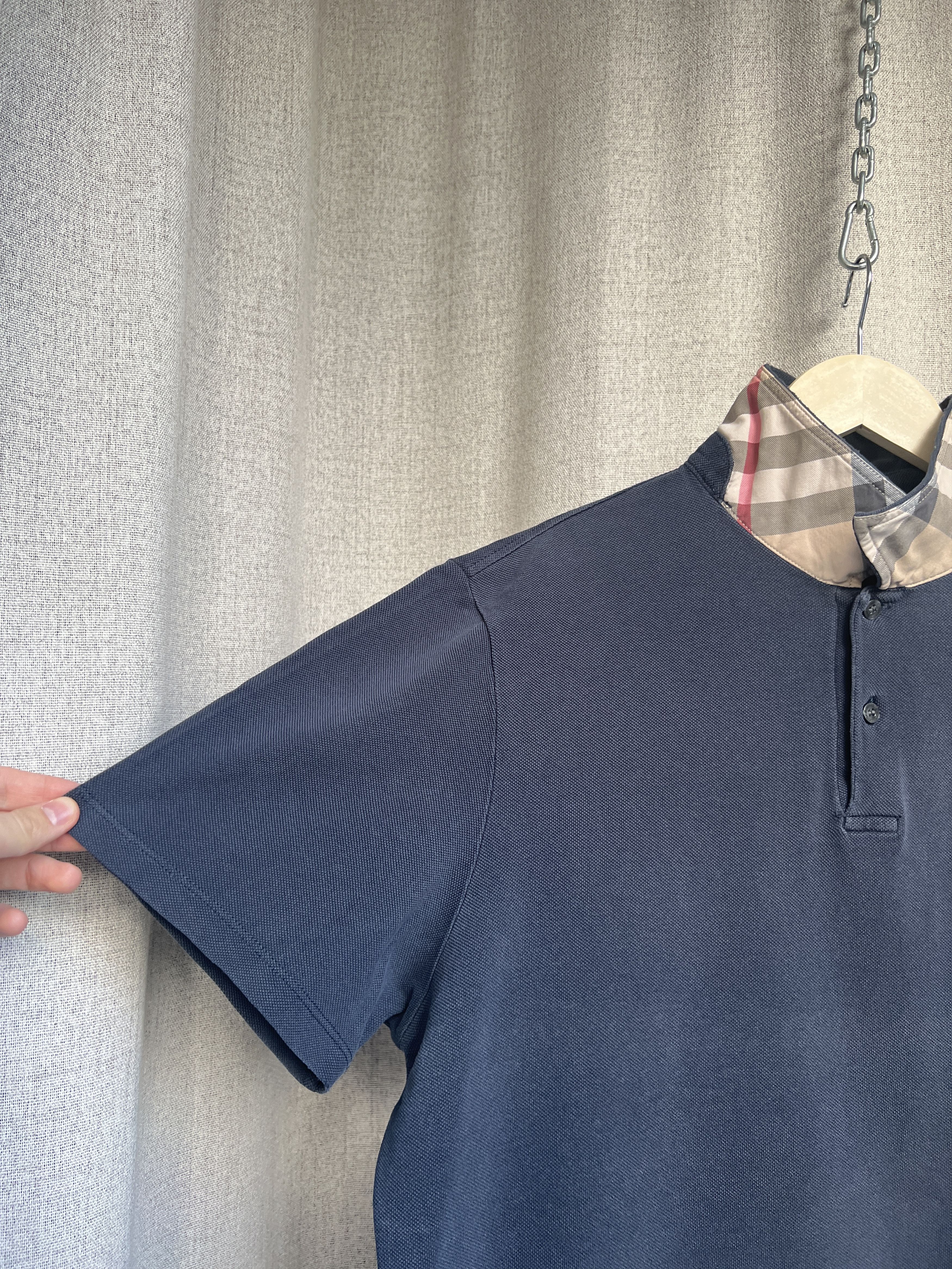 Burberry Burberry Brit Nova Check Navy Polo Shirt Size US XL / EU 56 / 4 - 5 Thumbnail