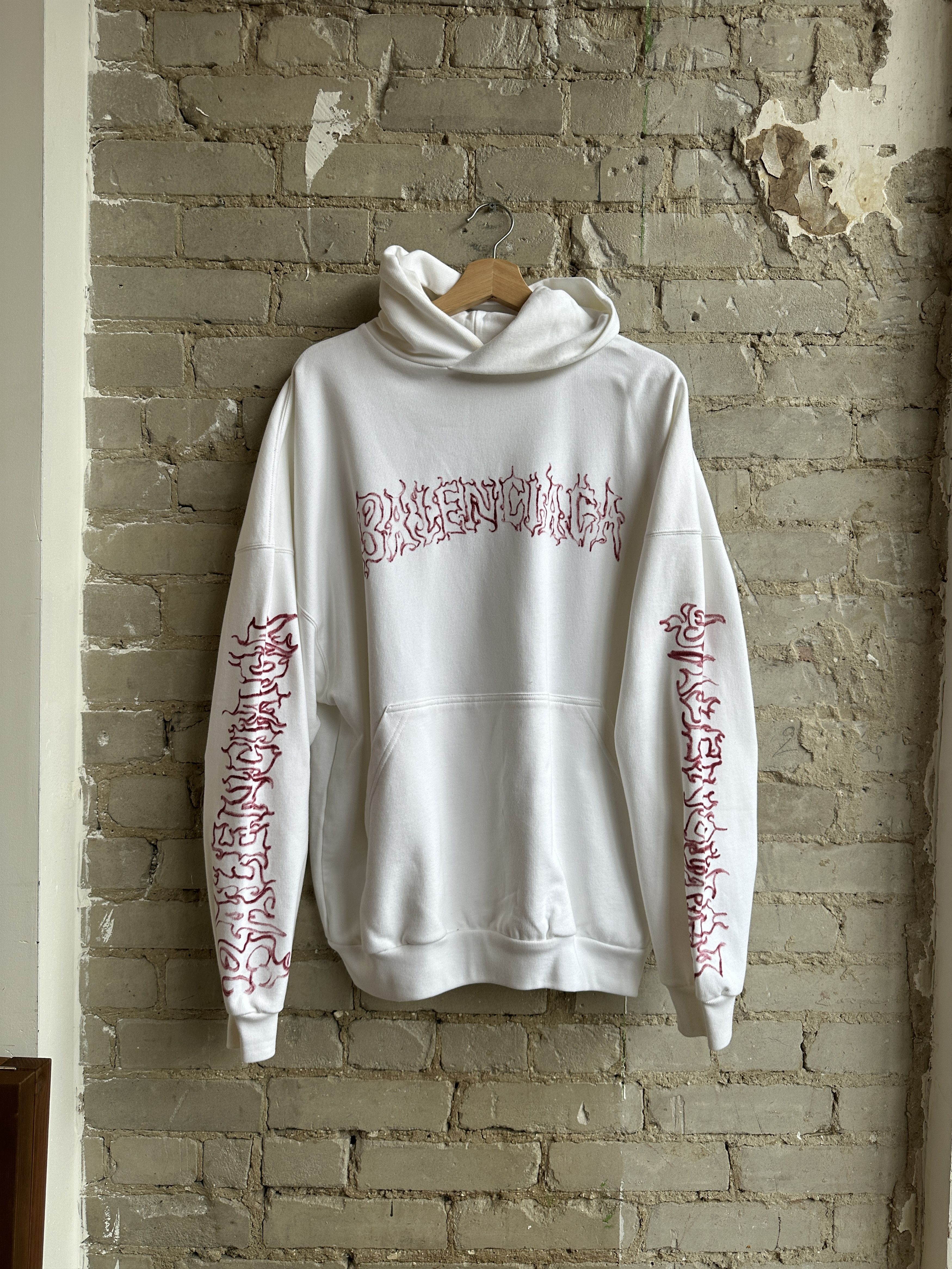 Balenciaga Balenciaga DIY Metal outline hoodie white | Grailed
