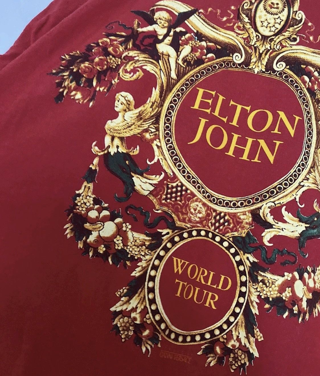 Band Tees × Vintage Vintage Elton John T shirt Single Stitch (Freddy Mercury) Size US XL / EU 56 / 4 - 4 Thumbnail
