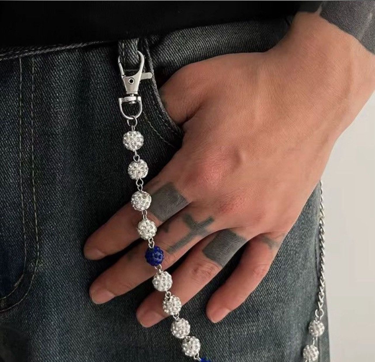 Jewelry Rhinestone Round Ball Pants Chain Size ONE SIZE - 3 Thumbnail