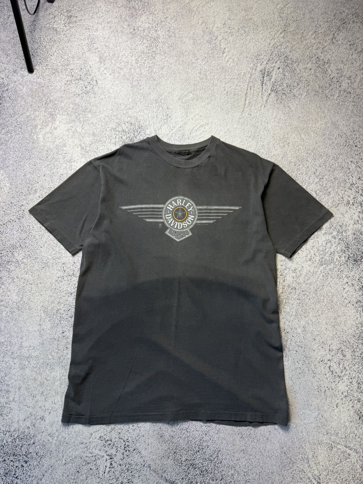 Harley Davidson Vintage Harley Davidson T Shirt 1989 USA Bury St.Edmunds Size US L / EU 52-54 / 3 - 2 Thumbnail