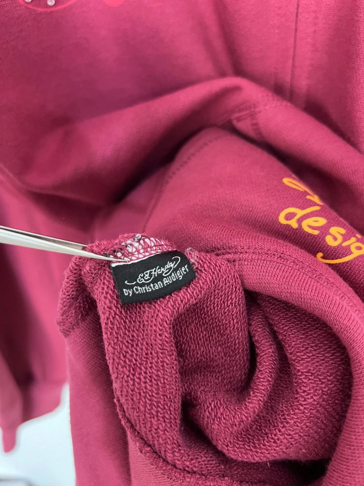 Ed Hardy Ed Hardy New Vintage Tiger Patch Hoodie Cranberry Rare Hype Size US XXL / EU 58 / 5 - 8 Thumbnail