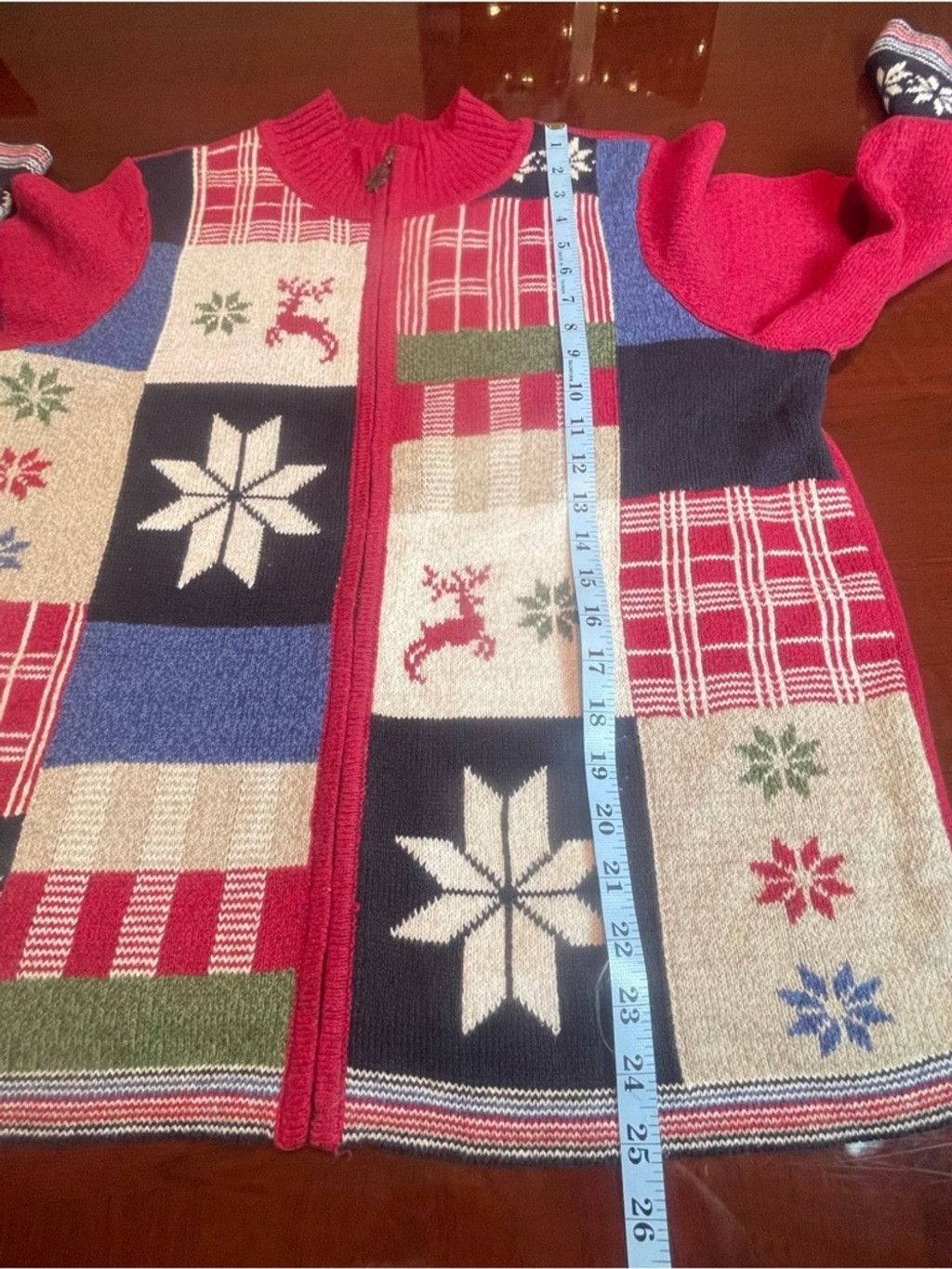 Other Christopher & Banks Vintage XL Patchwork Zip Cardigan Nordic Size XL / US 12-14 / IT 48-50 - 3 Thumbnail