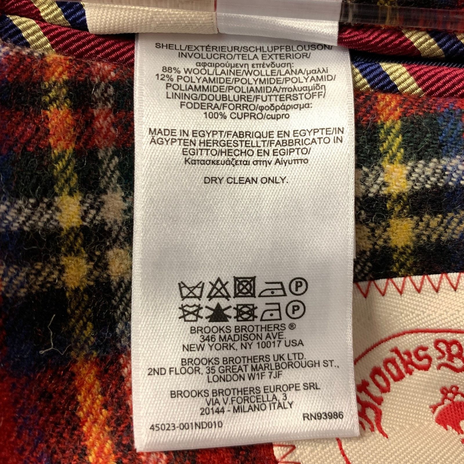 Brooks Brothers BROOKS BROTHERS Size 42 Red Tartan Wool Blend Sport Coat Size 42R - 7 Thumbnail
