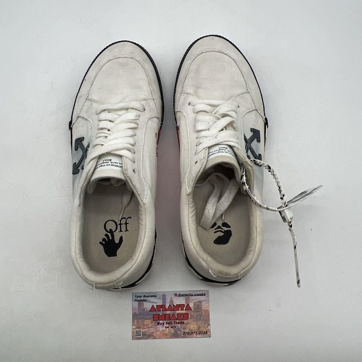 Off-White Off white vulc sneaker white black light blue Size US 11.5 / EU 44-45 - 6 Thumbnail