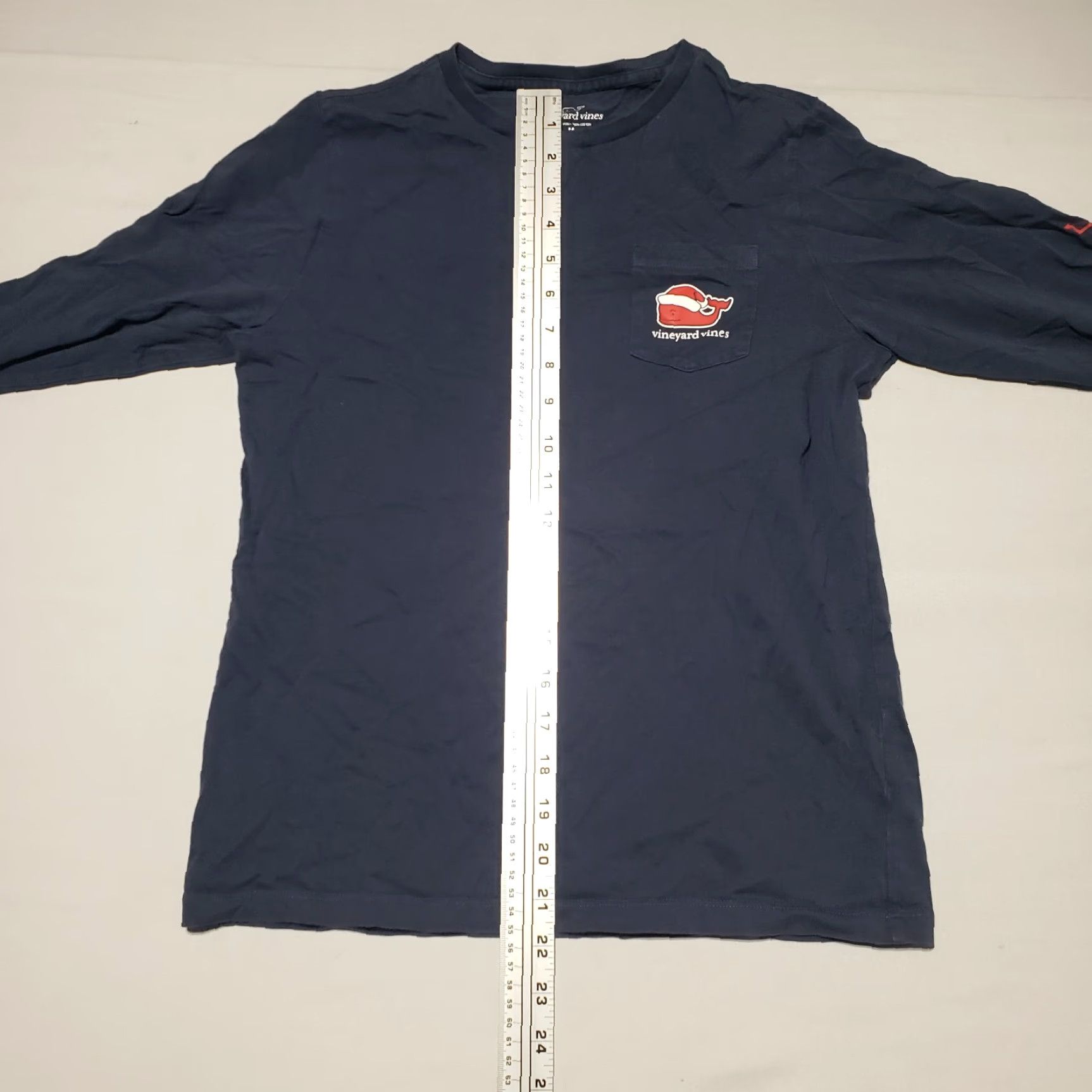 Vineyard Vines Vineyard Vines Shirt Mens Adult M Medium Blue Naughty or Nice Whale Pocket Crew Neck Long Sleeve T-Shirt Size US M / EU 48-50 / 2 - 6 Thumbnail