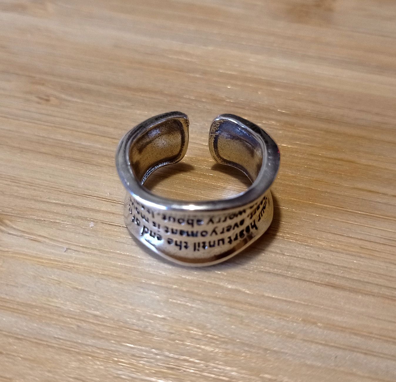 Designer × Vintage Stunning Punk Romance Statement Float Shine Silver Ring Size ONE SIZE - 1 Thumbnail