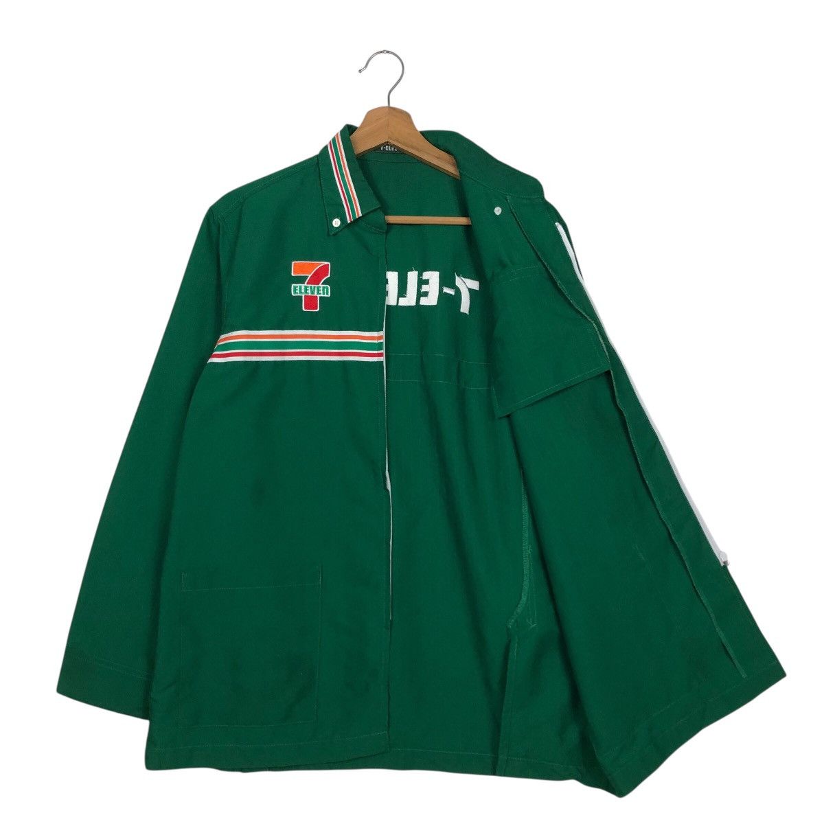 Japanese Brand Vintage 7-Eleven Employee Uniform Jacket Green Zip-Up Size US M / EU 48-50 / 2 - 12 Thumbnail