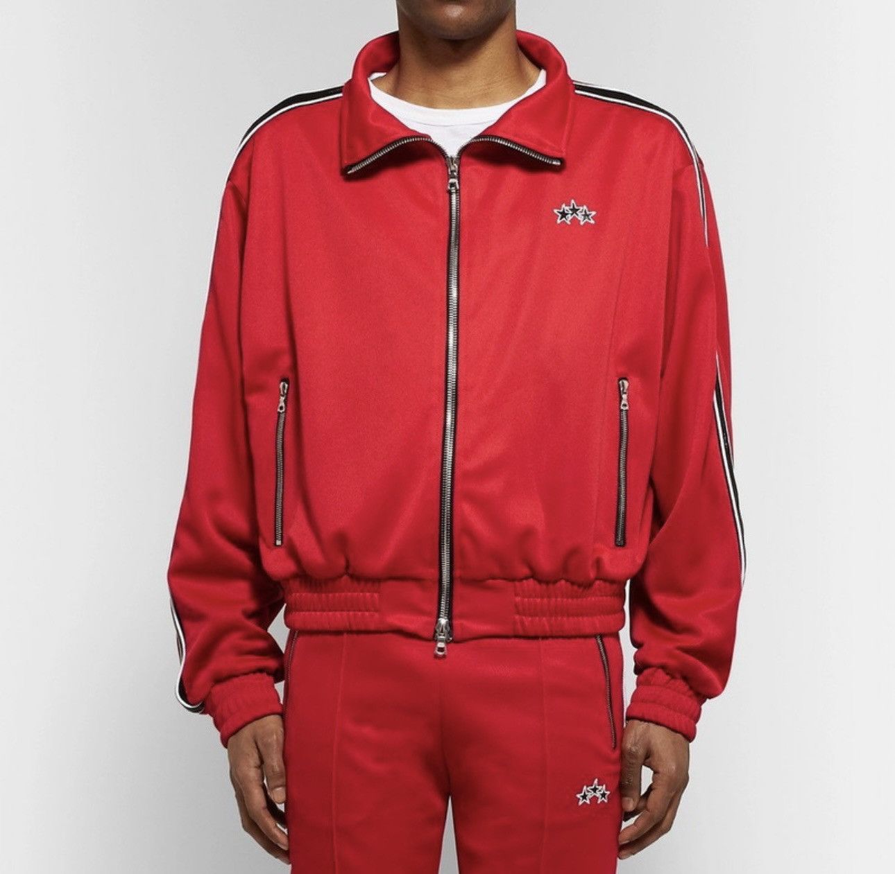 Amiri Amiri leather trim red track jacket size small Size US S / EU 44-46 / 1 - 8 Thumbnail