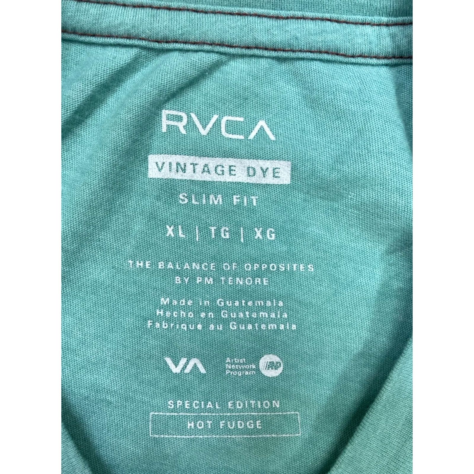 RVCA RVCA Car Graphic T-shirt Men XL Green Short Sleeve Crew Neck Size US XL / EU 56 / 4 - 5 Thumbnail