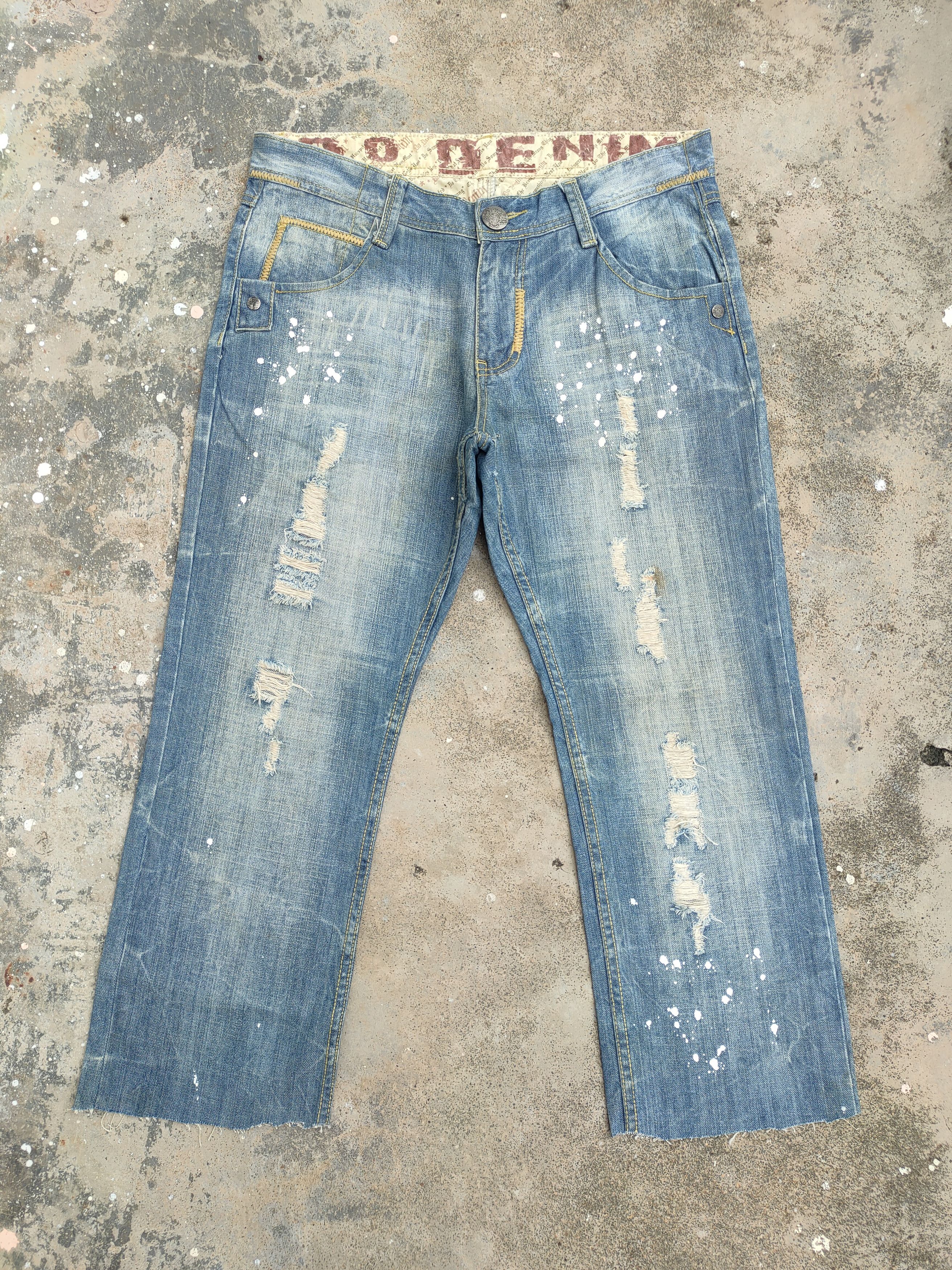 Japanese Brand VINTAGE DO DENIM DISTRESSED FADED JEANS DENIM PANTS Size US 34 / EU 50 - 1 Thumbnail