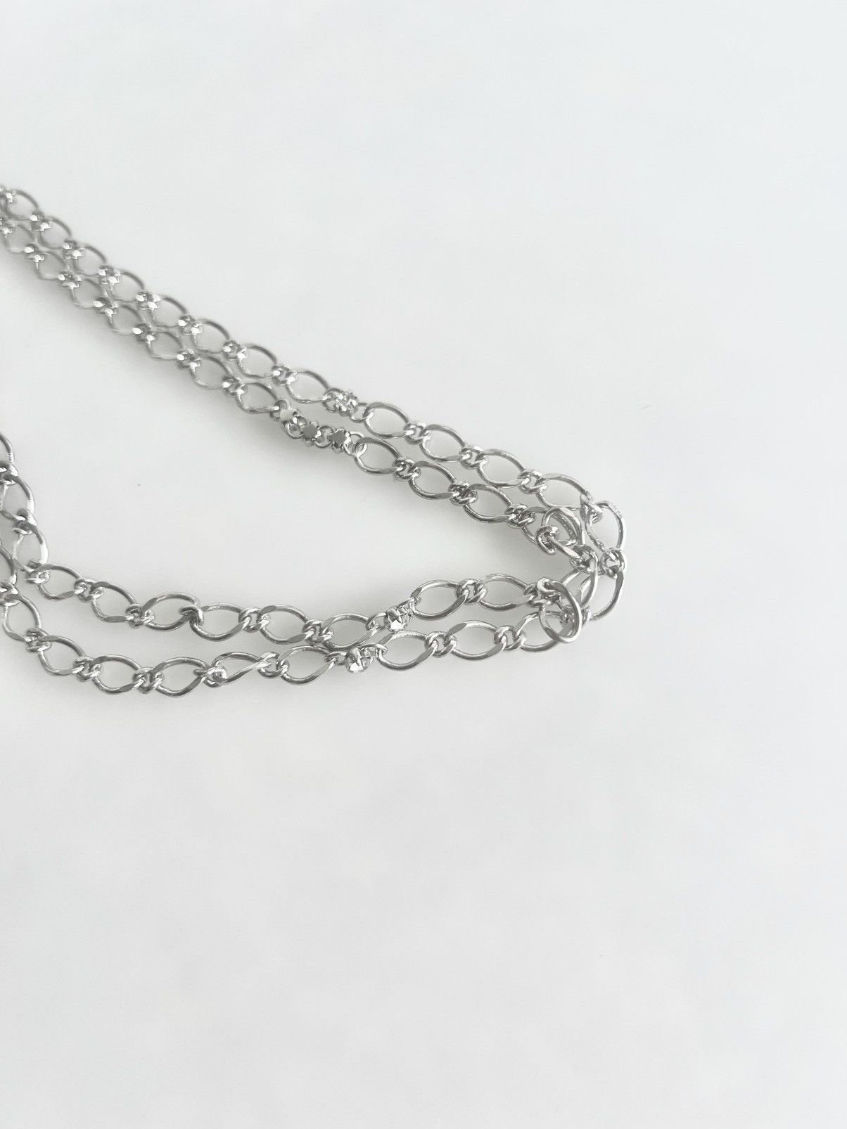 Yohji Yamamoto Yohji Yamamoto - Silver Crystal Thin Long Chain Necklace Size ONE SIZE - 3 Thumbnail