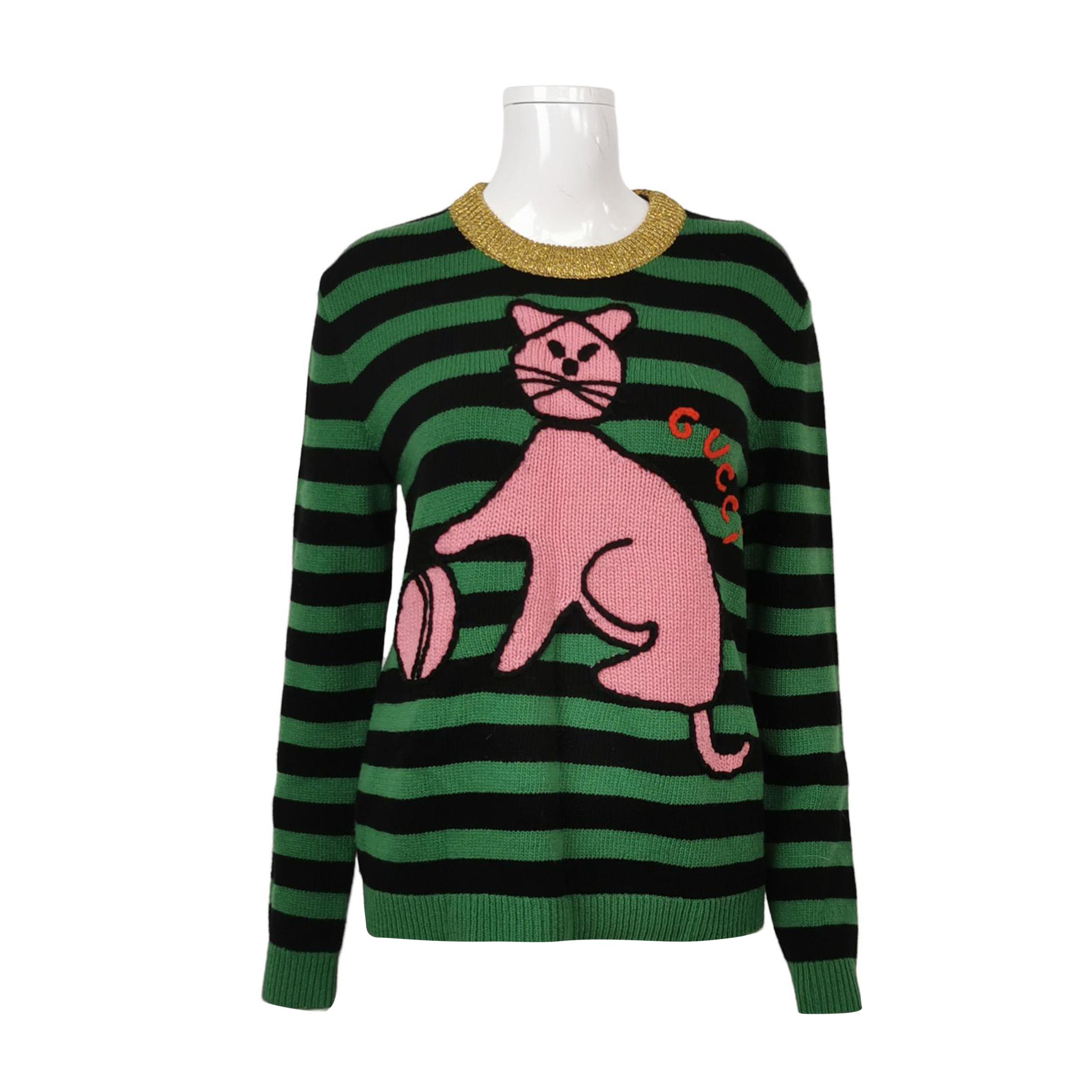 Gucci Gucci Cat Motif Striped Sweater Size XS Size US XS / EU 42 / 0 - 1 Thumbnail
