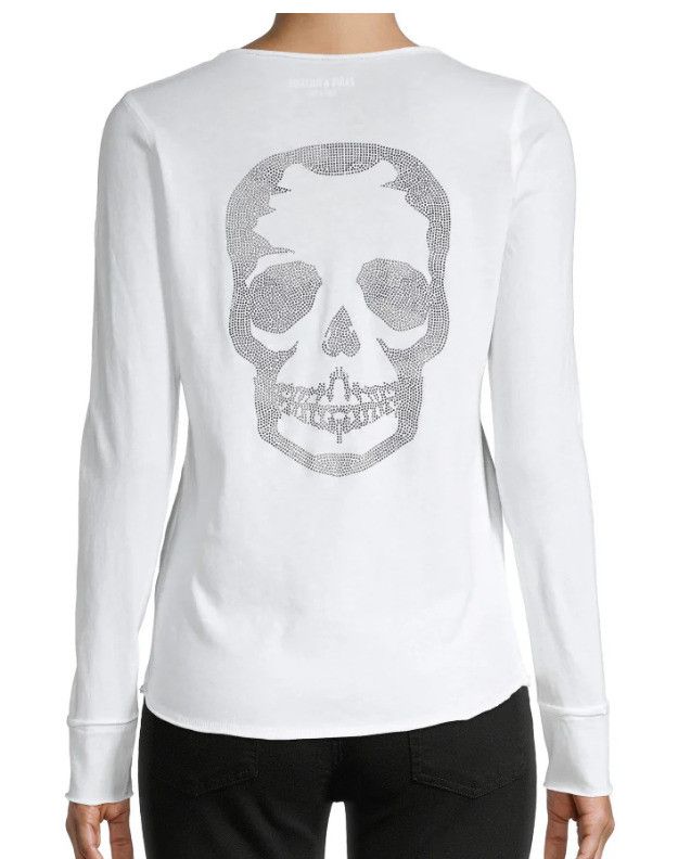 Zadig & Voltaire Zadig & Voltaire Tunisien ML Strass Skull Top White ( S ) Size S / US 4 / IT 40 - 3 Thumbnail