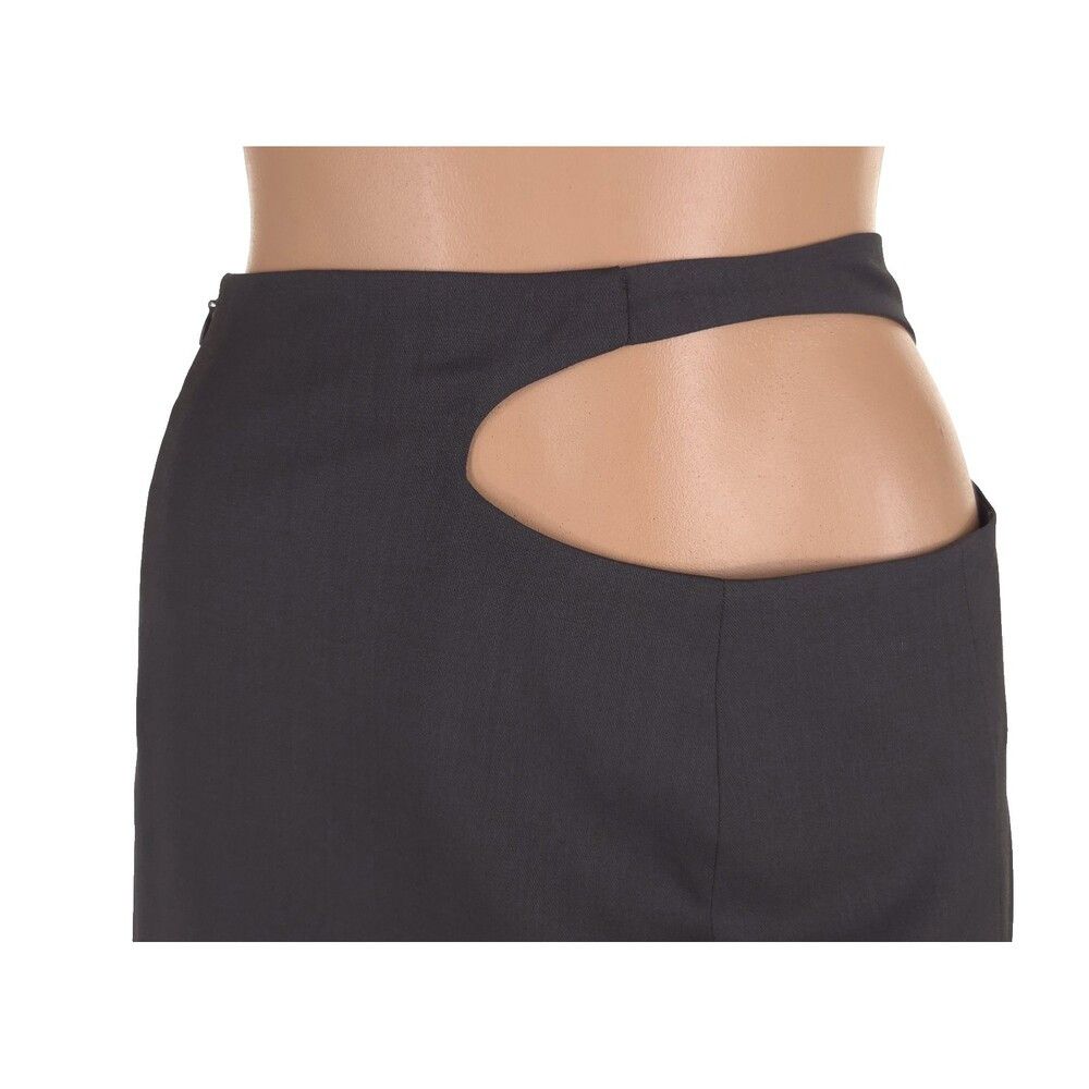 LOW CLASSIC LOW CLASSIC Curve Hole Midi Skirt Size M Gray Keyhole Waist Size 30" / US 8 / IT 44 - 4 Thumbnail