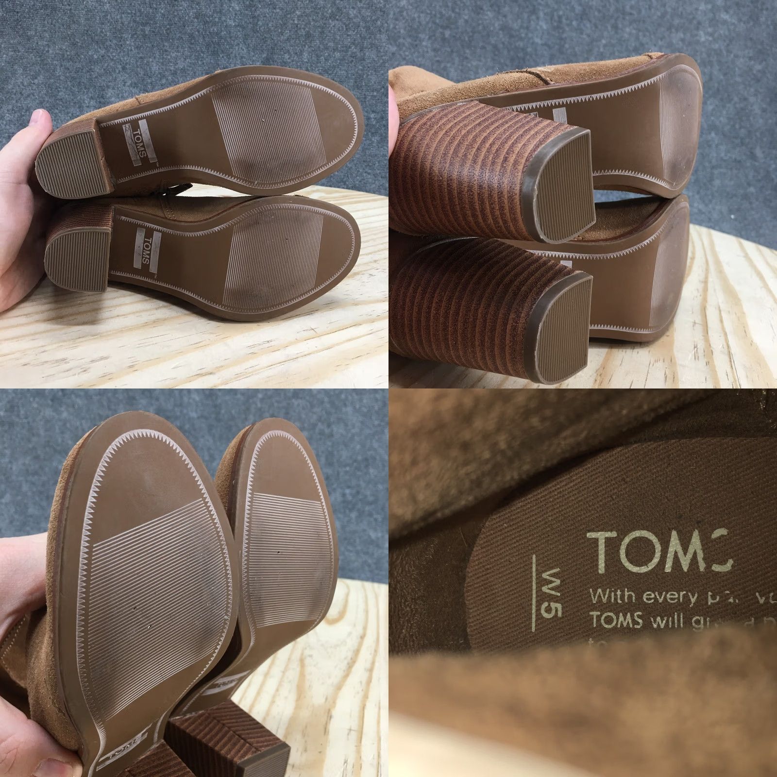 Toms TOMS Boots Womens 5 Lunata Ankle Bootie Tan Side Zip Casual Block Heel Comfort Breathable Suede All Season Solid Brown 10013036 Mens Womens Boys Girls Size US 5 / IT 35 - 9 Thumbnail