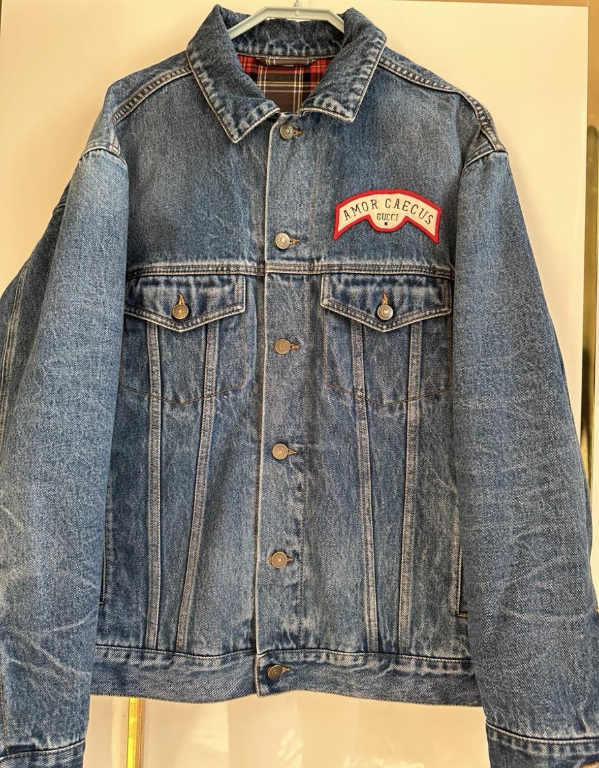 Gucci Gucci Gucci Denim Jacket with Logo Patch -2506 Size US S / EU 44-46 / 1 - 1 Thumbnail