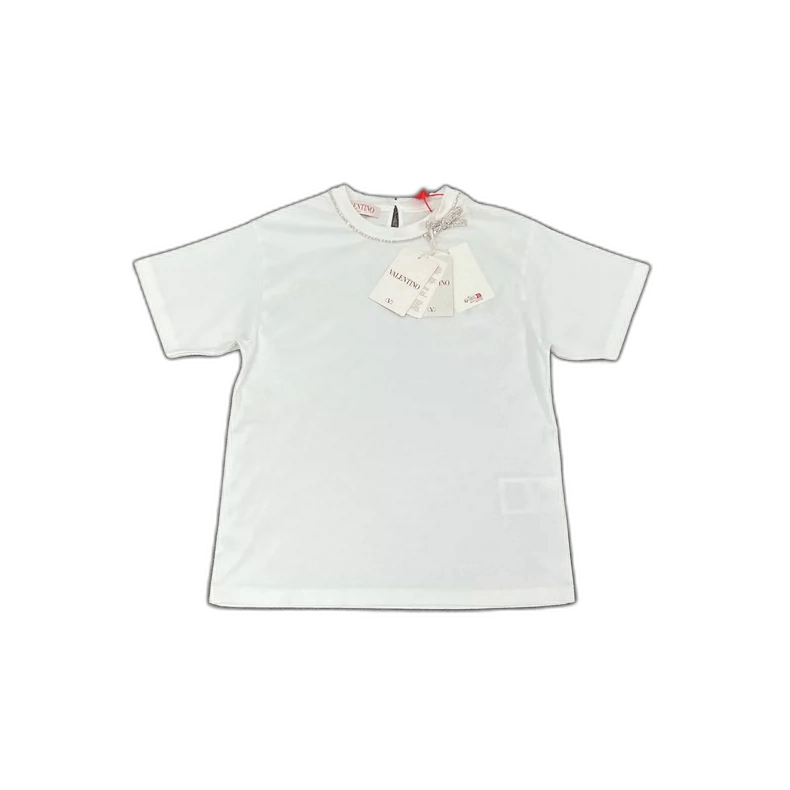 Valentino Valentino White Short Sleeve T-Shirt with Tags Size S / US 4 / IT 40 - 1 Thumbnail