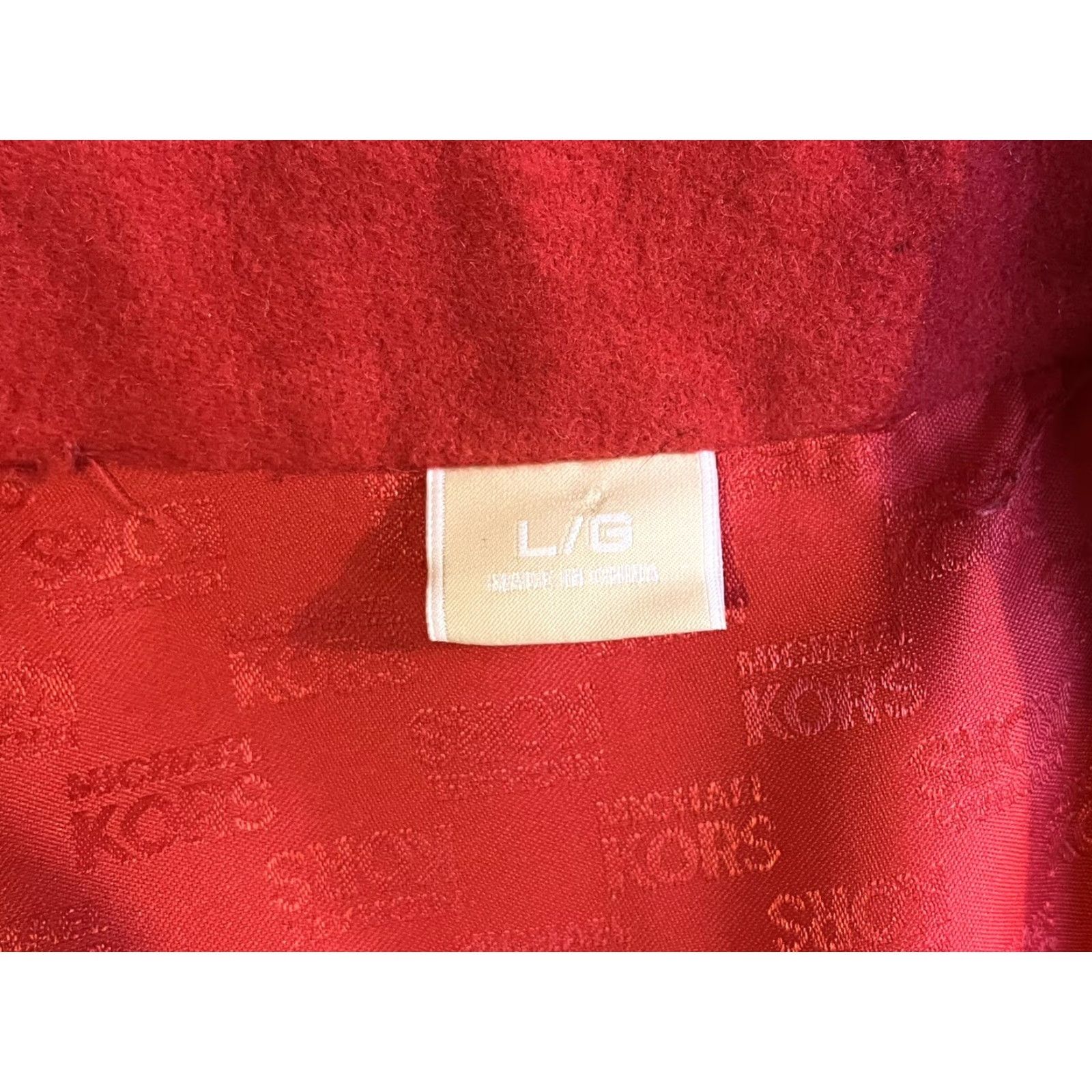Michael Kors Michael Kors Coat Women's Large Red Wool Pea Coat Long Sleeve Regular L Red Solid Vintage No Size L / US 10 / IT 46 - 6 Thumbnail