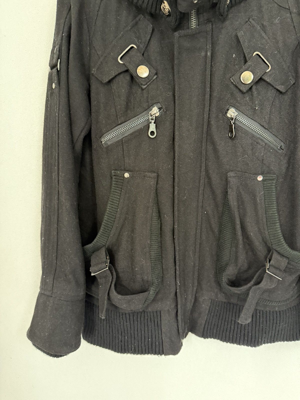 Japanese Brand Dark Aesthetic Jacket Buckle Ribbed High Collar Gothic Edge Size US XL / EU 56 / 4 - 5 Thumbnail